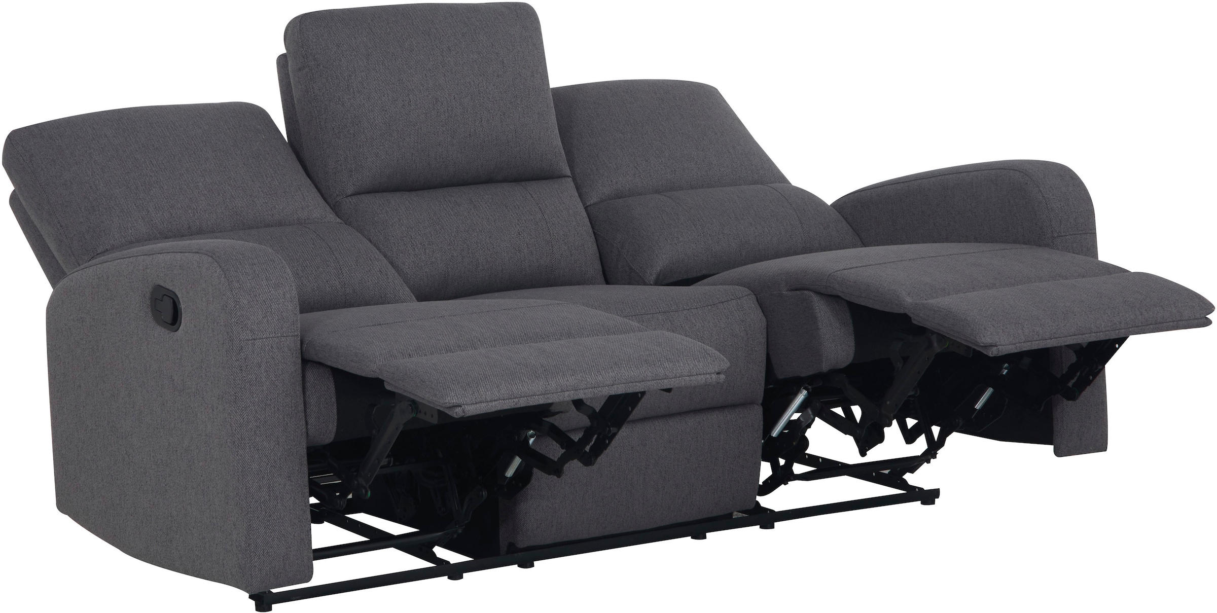 Home affaire 3-Sitzer »TOURNAY manuelle Relaxfunktion, Liegefunktion (105°-135°), Webstoff«, Reclinerfunktion in 2 Sitzen (links u. rechts)