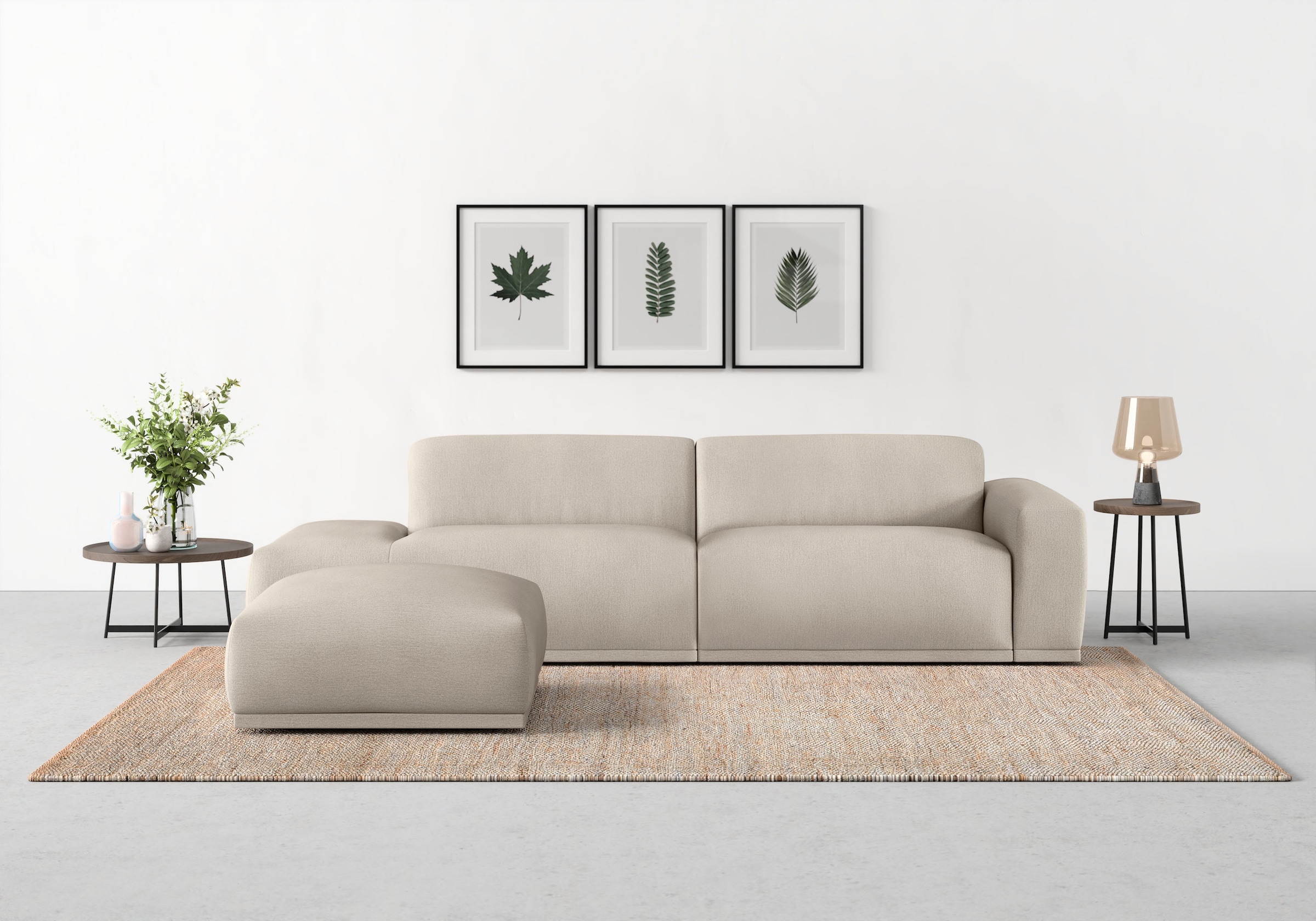 TRENDMANUFAKTUR Big-Sofa »Braga, mit hochwertigem Kaltschaum, Megasofa, in Cord erhältlich«, modernes Big-Sofa, Couch mit hohem Sitzkomfort, 277/72/107 cm (B/H/T)