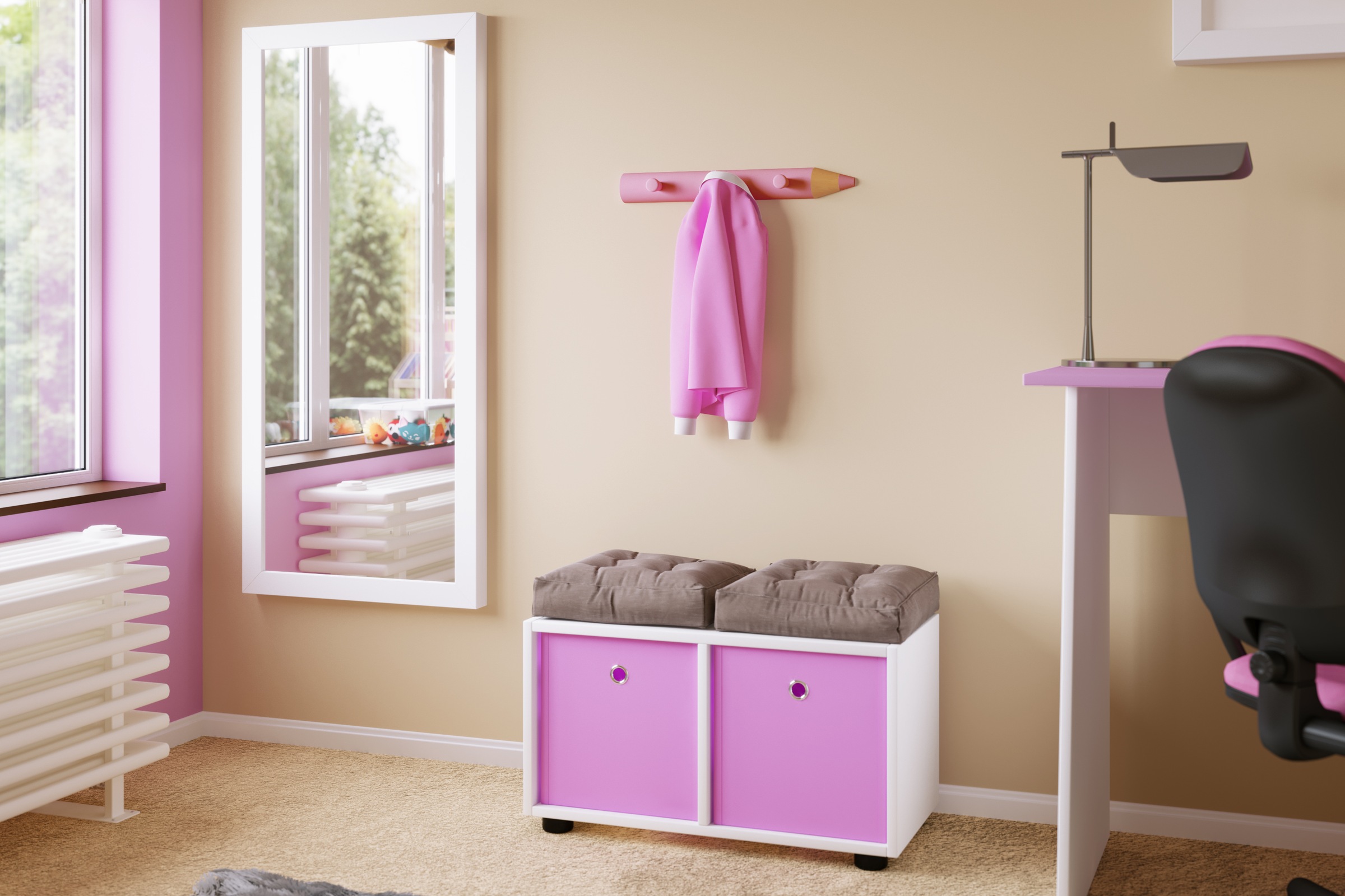 VCM Garderobenschrank »Holz Haken Wandpaneel Flur Garderobe Stifto«