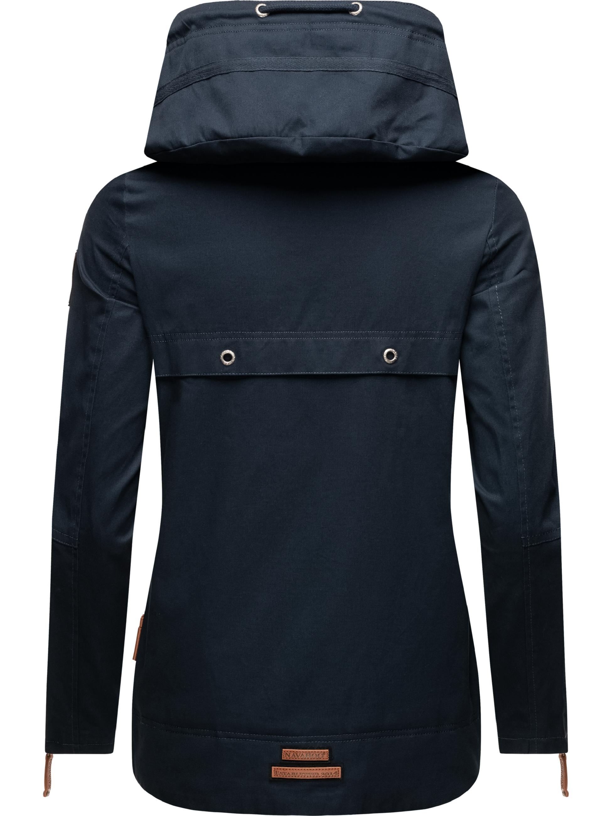 Navahoo Outdoorjacke »Übergangsjacke Wekoo«, mit Kapuze, moderner Damen Übergangsparka aus Baumwolle mit Kapuze