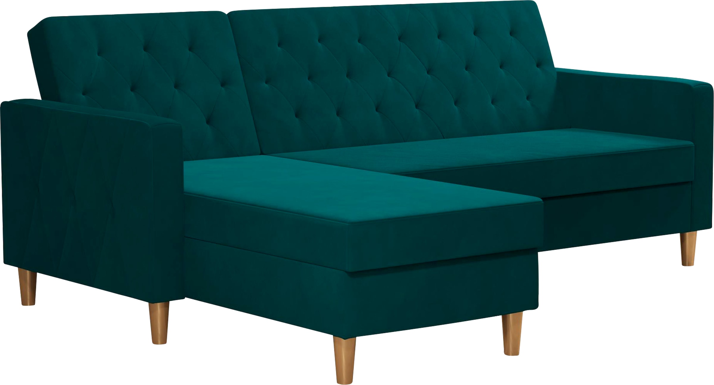 Dorel Home Ecksofa »Liberty, L-Form,« mit Schlafffunktion, Recamiere beidseitig montierbar, Sitzhöhe 43 cm