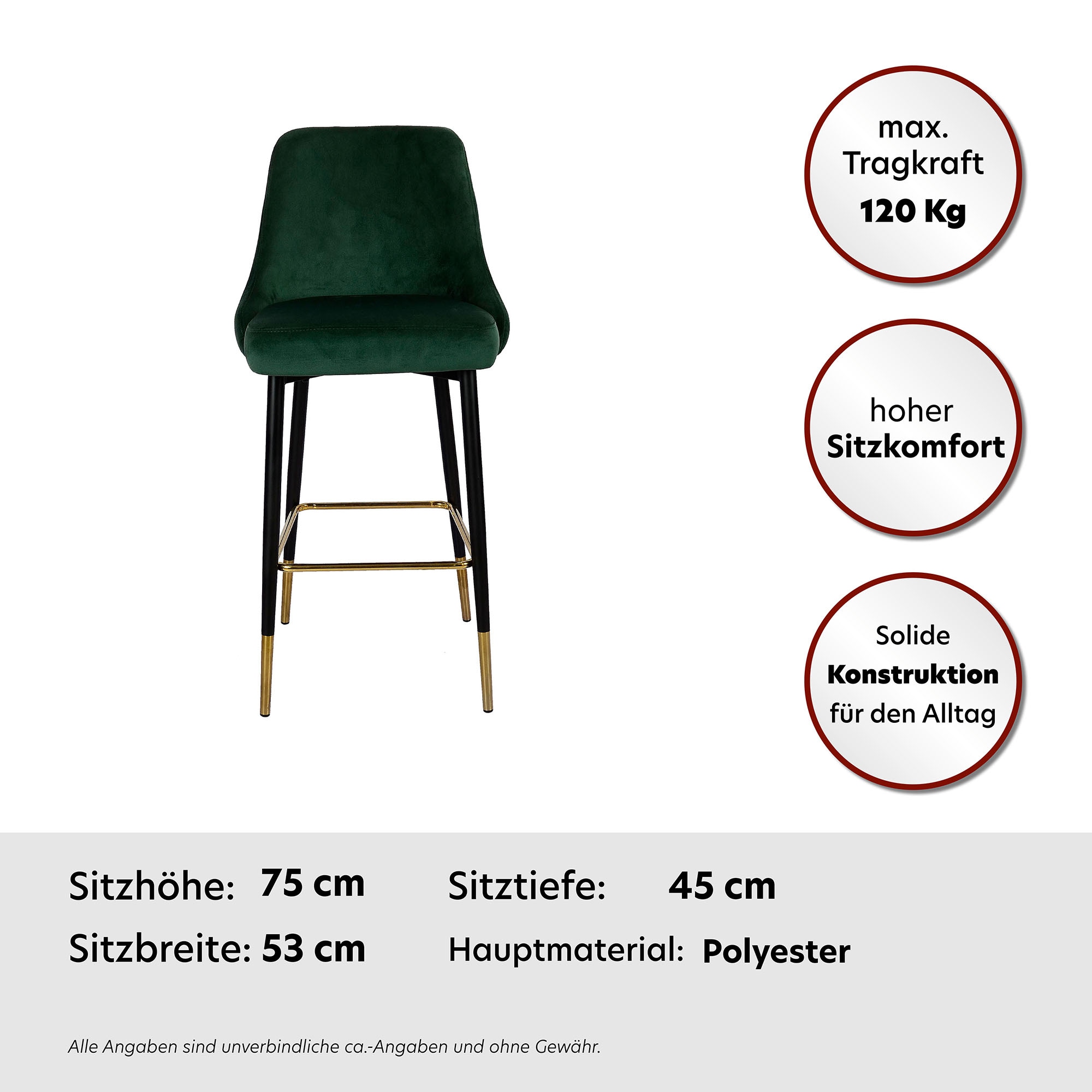 Kayoom Hochstuhl »Barstuhl Mojo, gesteppte Rückenlehne«, 1 St., Stoffbezug, modern, elegant, Unaufdringliche moderne Farbauswahl