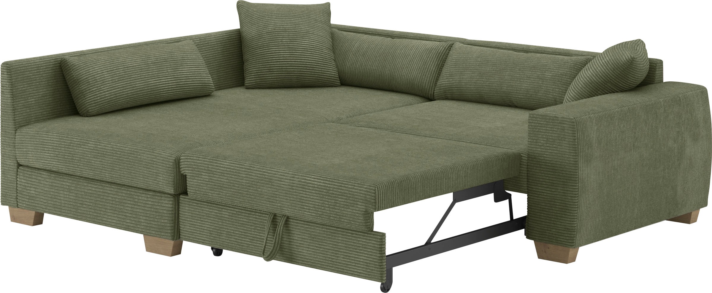 Mr. Couch Ecksofa »Hilla L-Form«, Mit Federkern, wahlweise mit Bettfunktion und Taschenfederkern