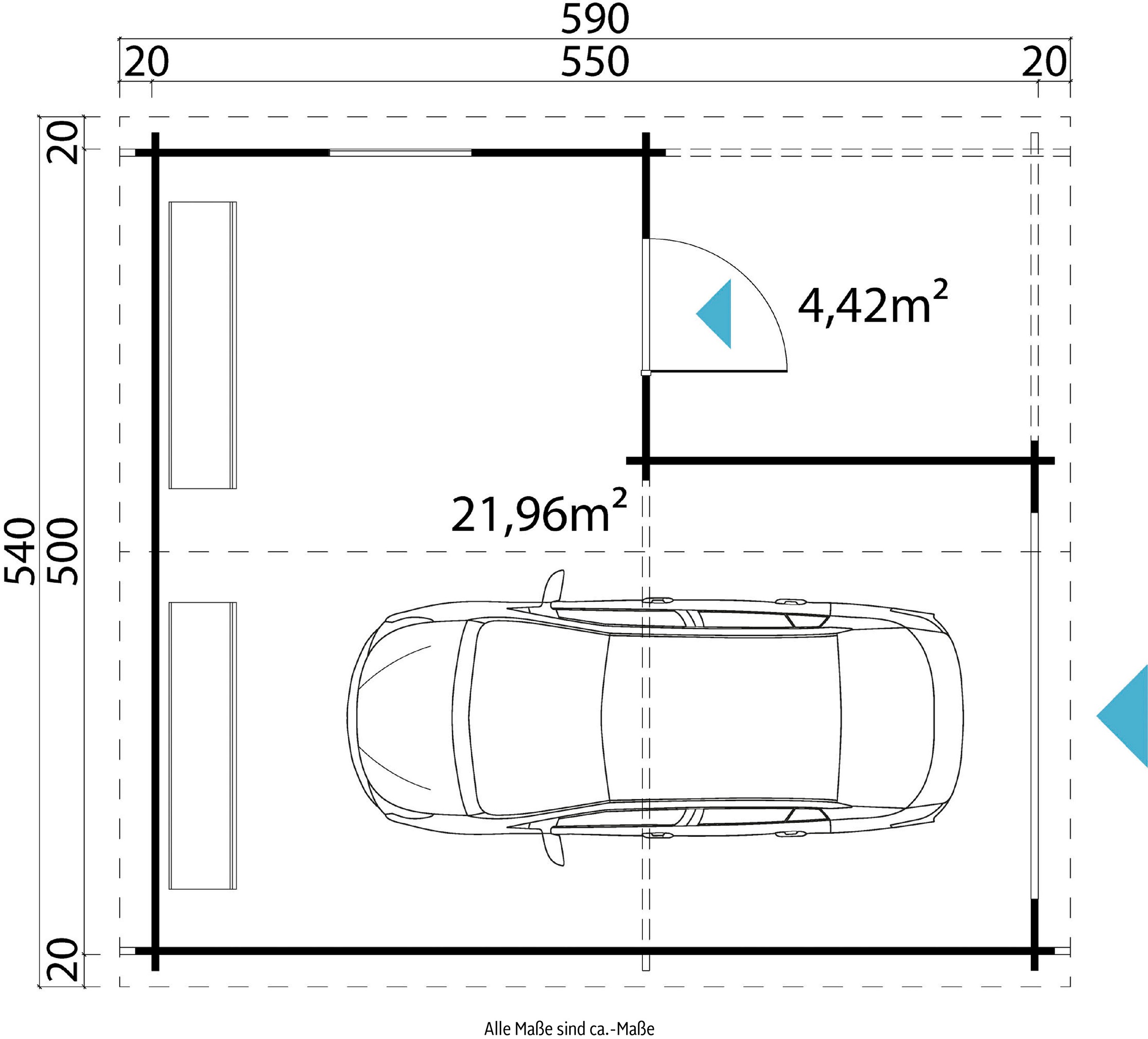 LASITA MAJA Garage »Nevis«, (Mit zusätzliche Eingang)
