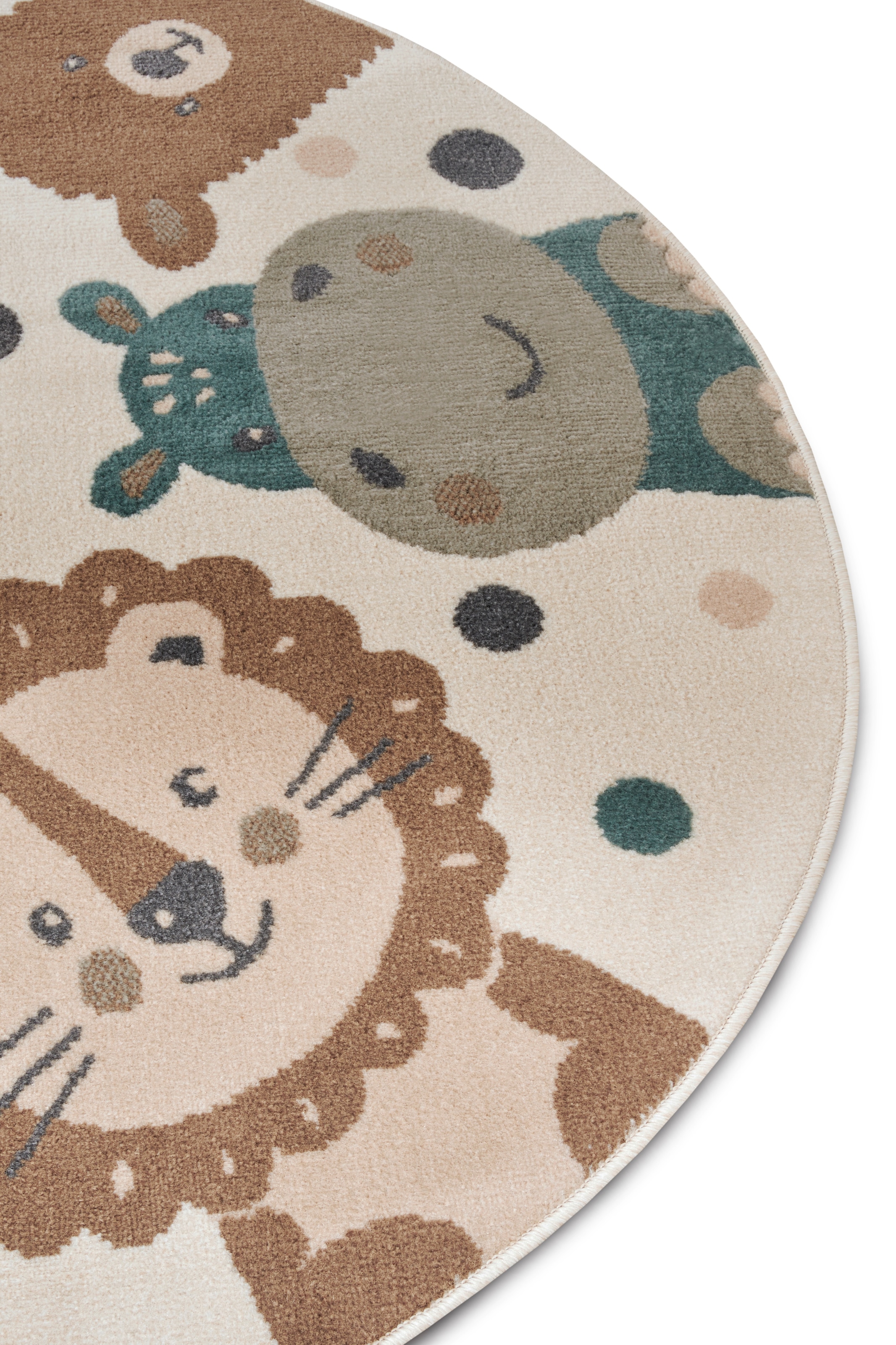 HANSE Home Kinderteppich »Adventures Animal Party«, rund, Spielteppich, weich, Kinderzimmer, Kurzflor, Spielunterlage, Teppich