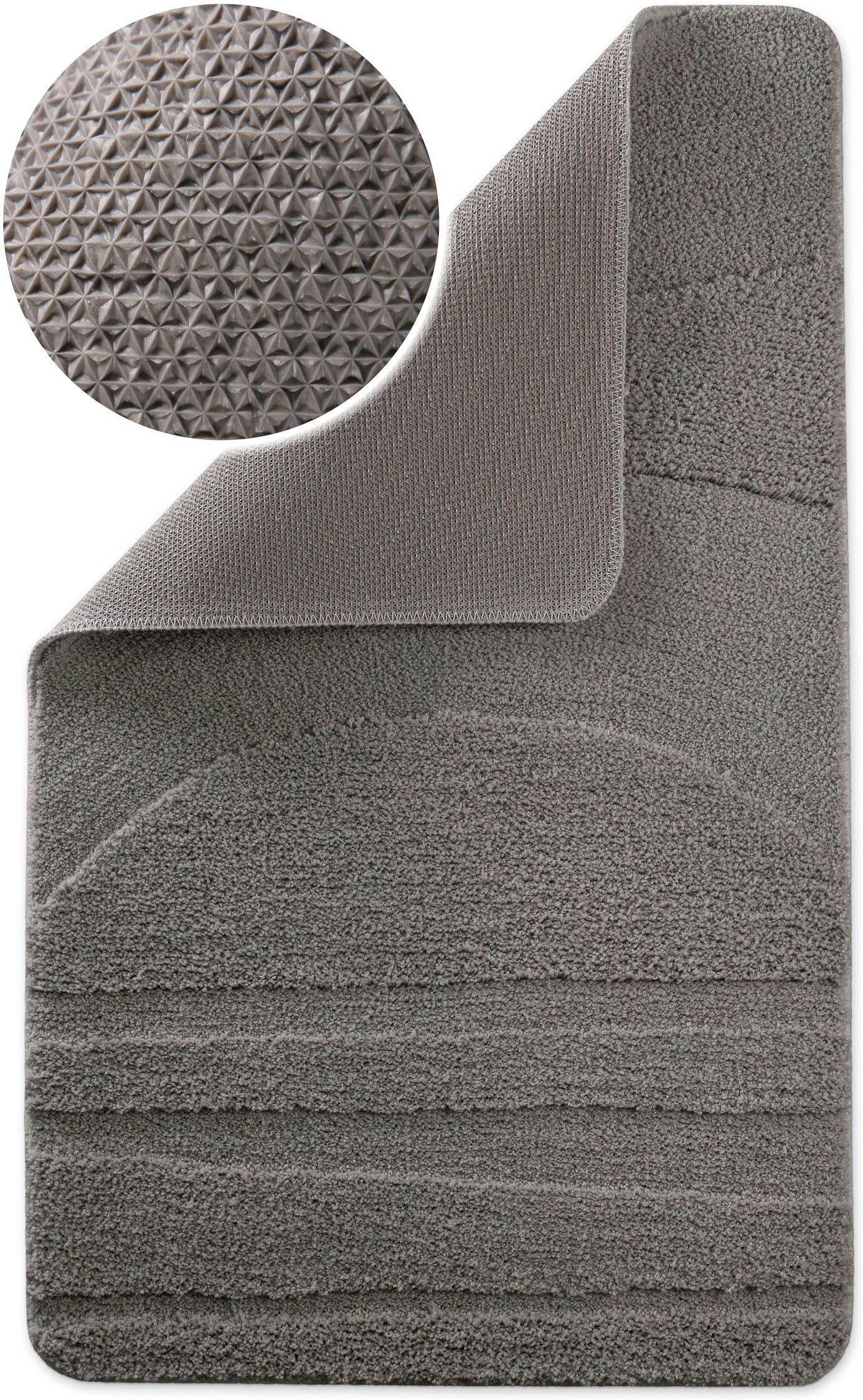 Wecon home Badematte »Marc« Höhe 25 mm rutschhemmend beschichtet schnell trocknend Badteppich, Hoch-Tief-Linien, weich, rutschhemmend, waschbar, getuftet