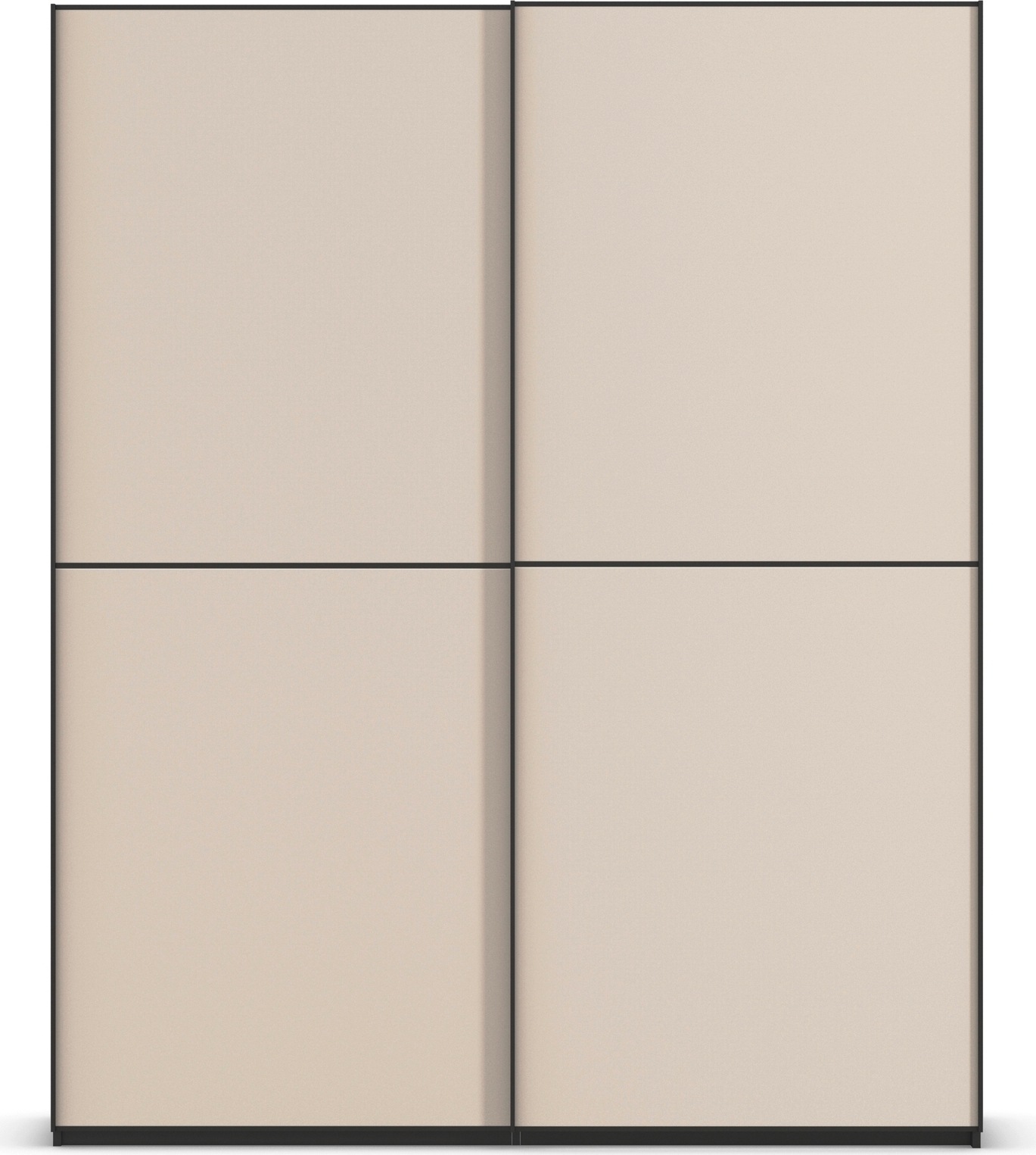 rauch Schwebetürenschrank »Kleiderschrank Schrank Garderobe Schlafzimmerschrank SCALE-DUO«, edle zweigeteilte Türen Glas-Front mit 3 Zierleisten MADE IN GERMANY