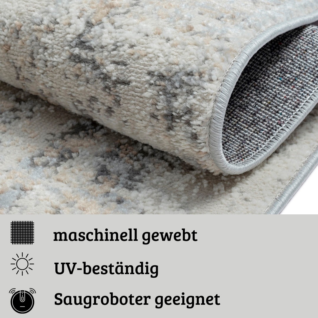 OTTO home Teppich »Liorra« rechteckig 8 mm Höhe Kurzflor, modernes Design, pflegeleicht, Wohnzimmer