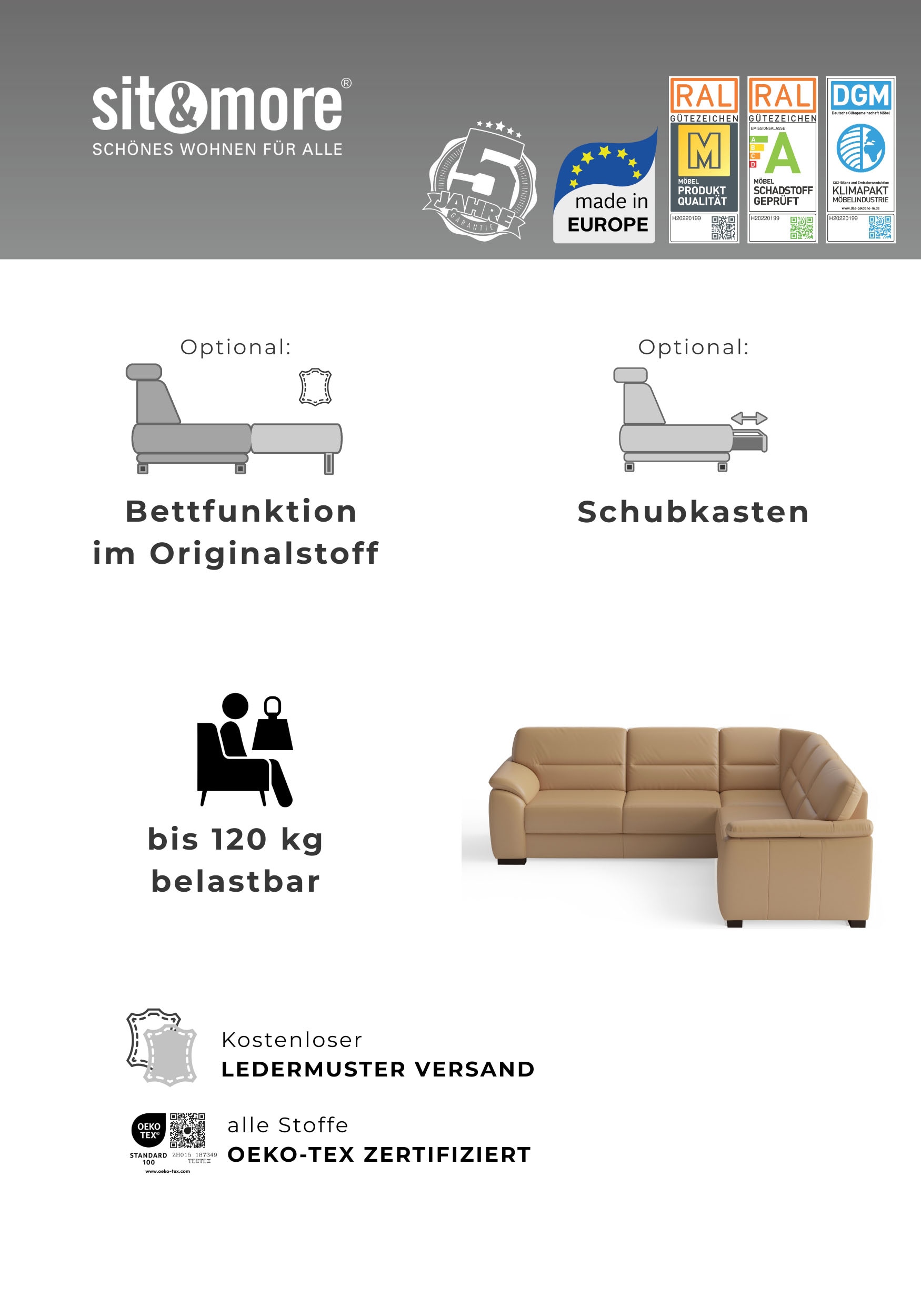 sit&more Sessel mit Federkern
