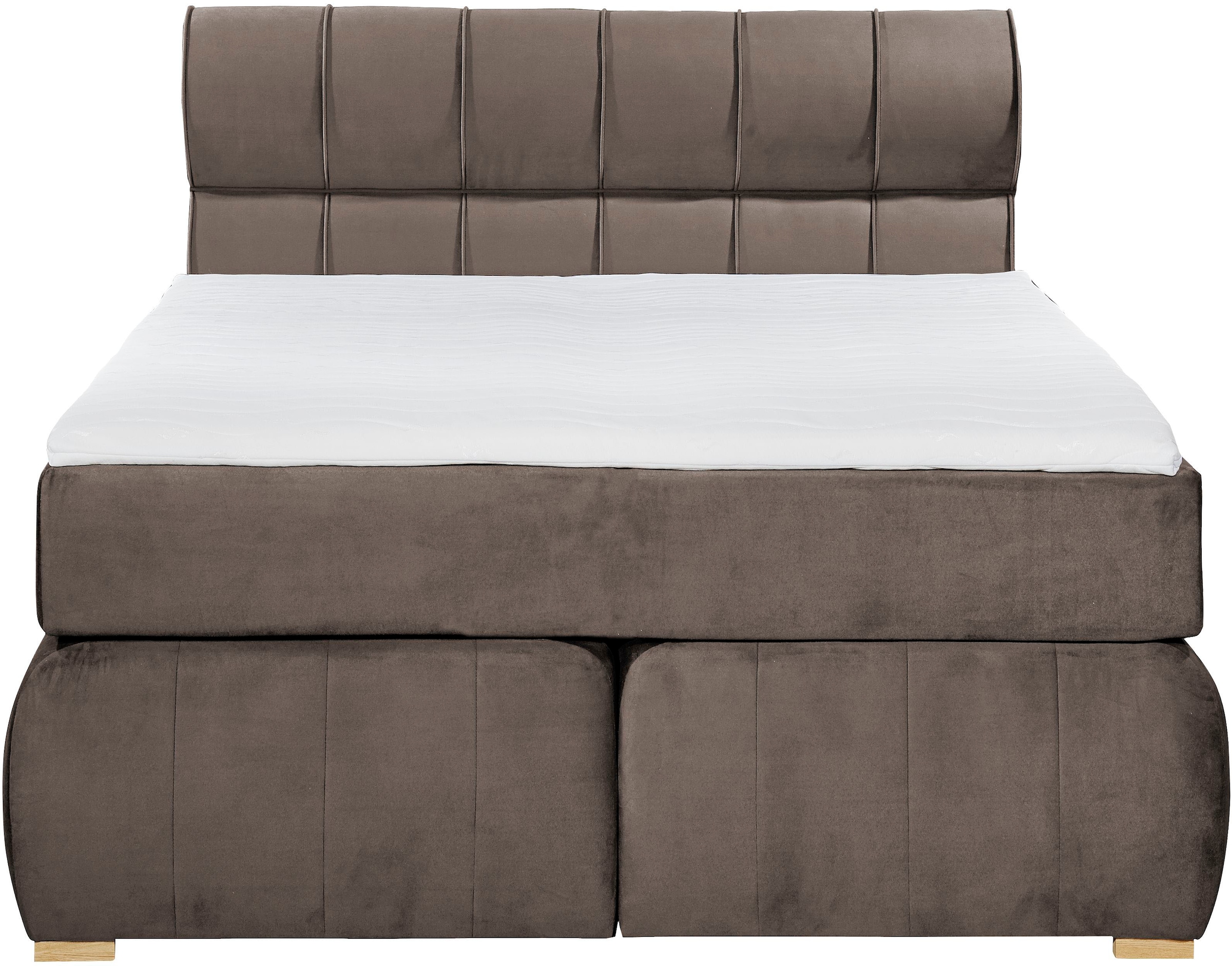 PLACES OF STYLE Boxspringbett »Felicia« in H4, inkl. Topper und Bettkasten