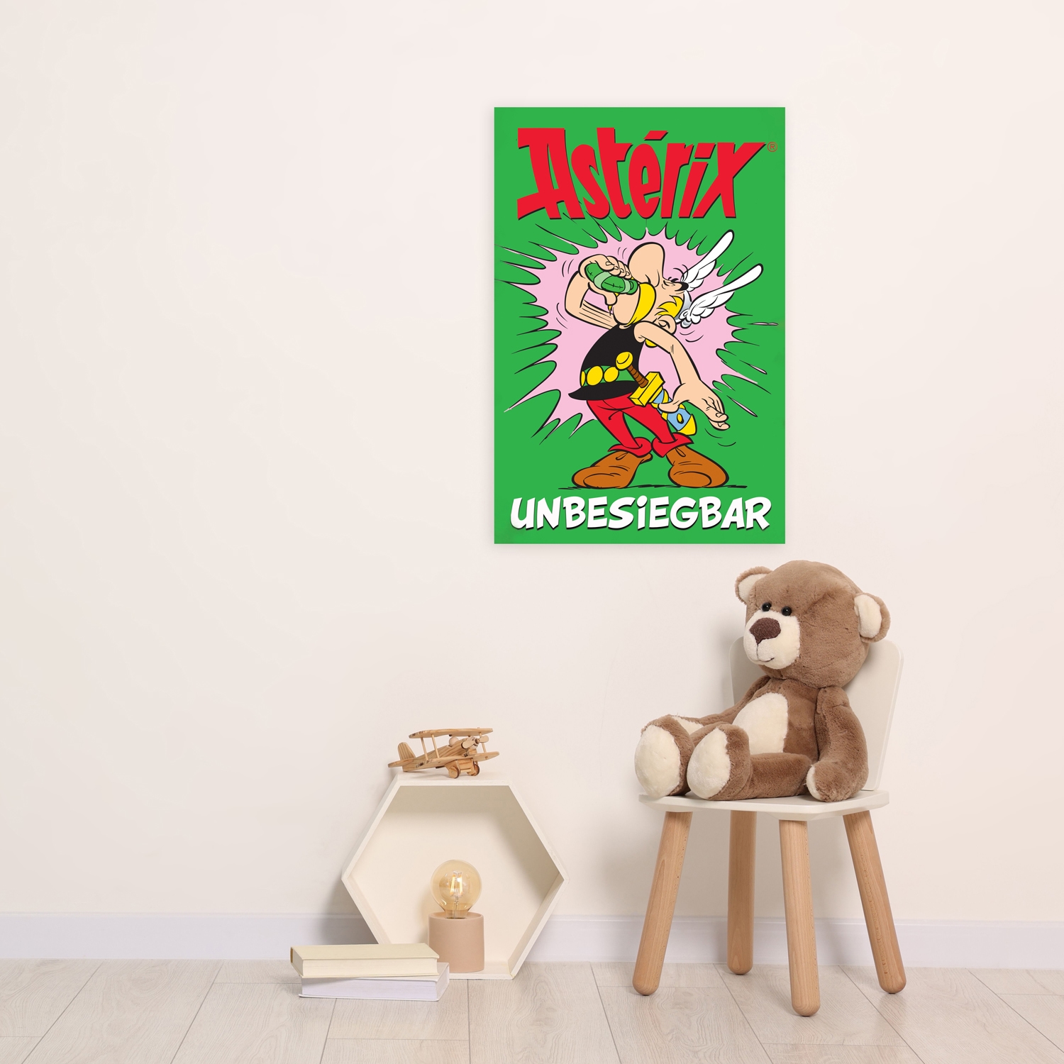 LuckyLinde Leinwandbild »Asterix Unbesiegbar«, Cartoon-Comic-Fantasy-Figuren-Film-Filmfiguren, (1 St.), Canvasbild Wanddeko Bild zum Film "Kampf der Häuptlinge"
