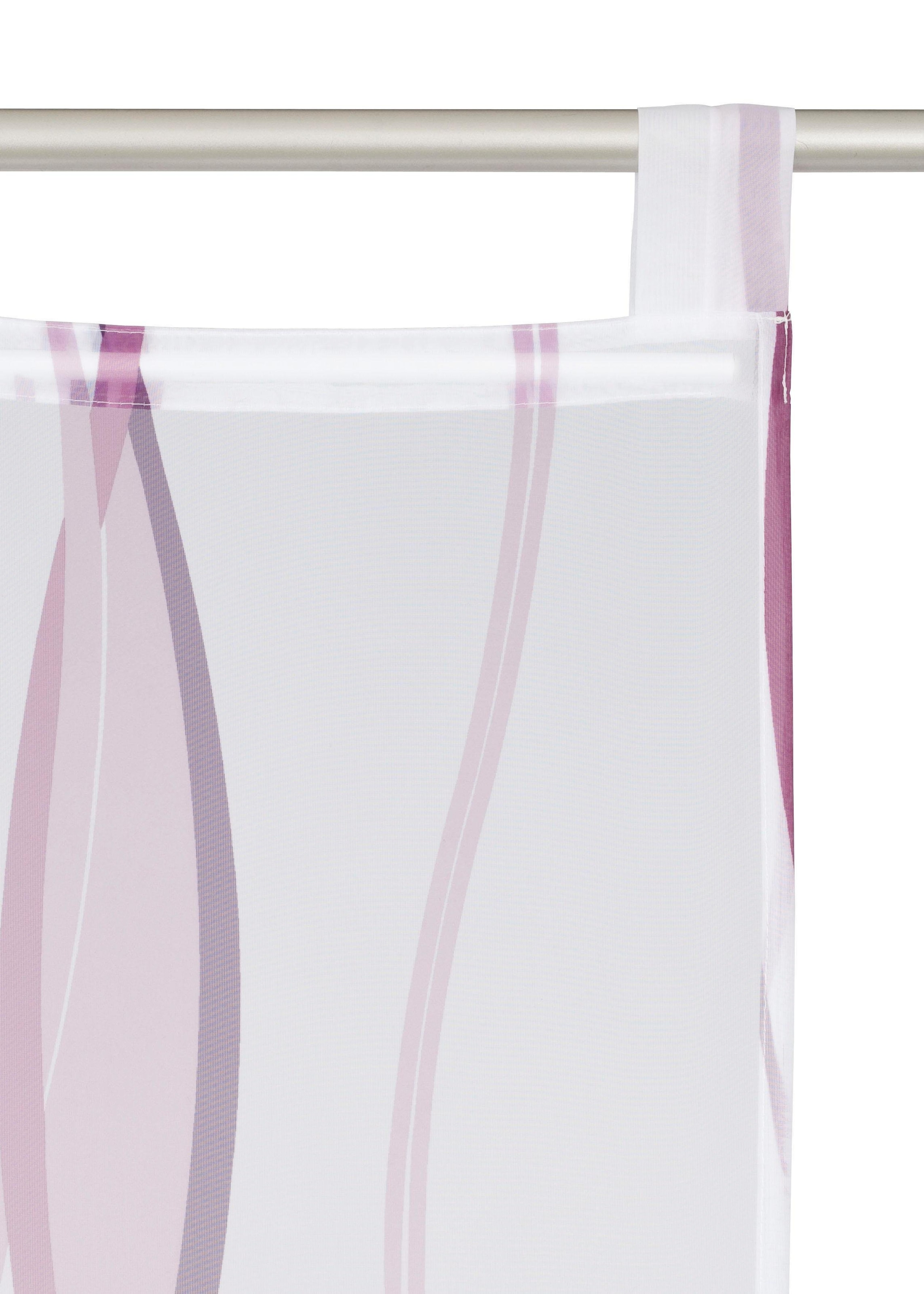 OTTO home Schiebegardine »Dimona« Schlaufen 2 Stk. tlg. 2er-Set, Fertiggardine, inkl. Beschwerungsstange, Wellen