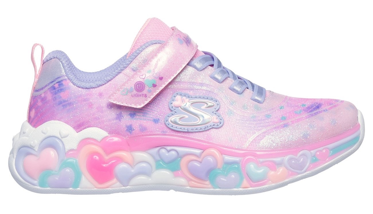 Skechers Sneaker »ETERNAL HEART LIGHTS«, Blink,-Klettschuh mit Herz-Applikation, Größenschablone zum Download