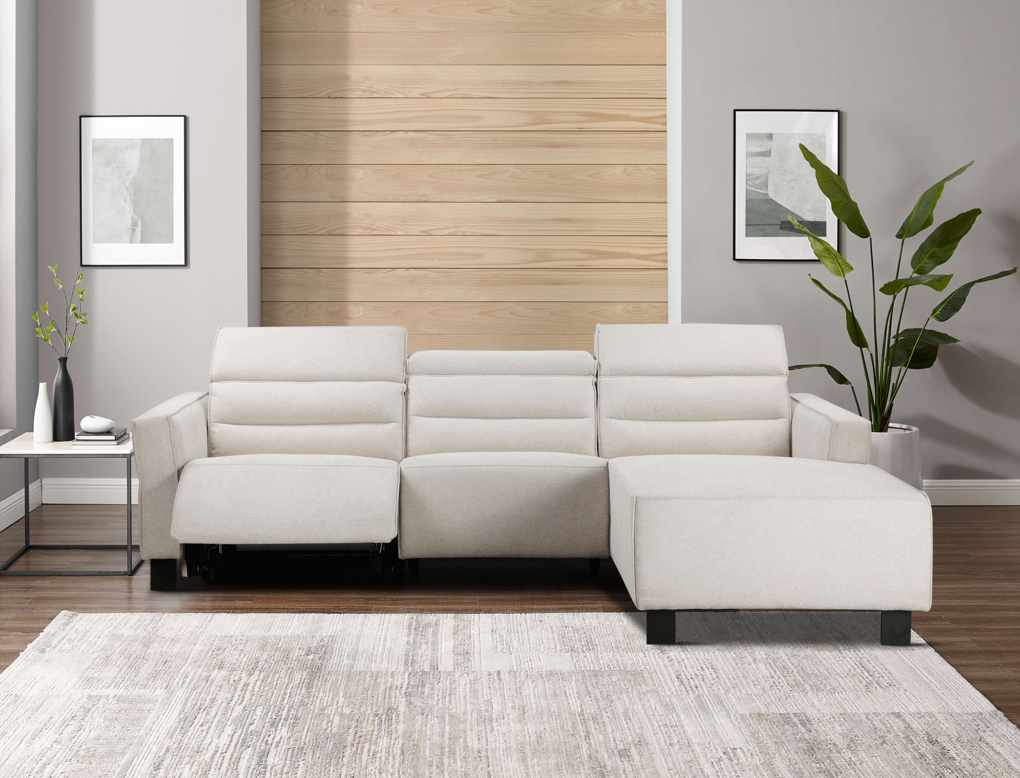 Places of Style Ecksofa »Carpari, L-Form, 263 cm, manuelle o. elektrische Relaxfunktion,«, USB A/C und Kopfteilverstellung