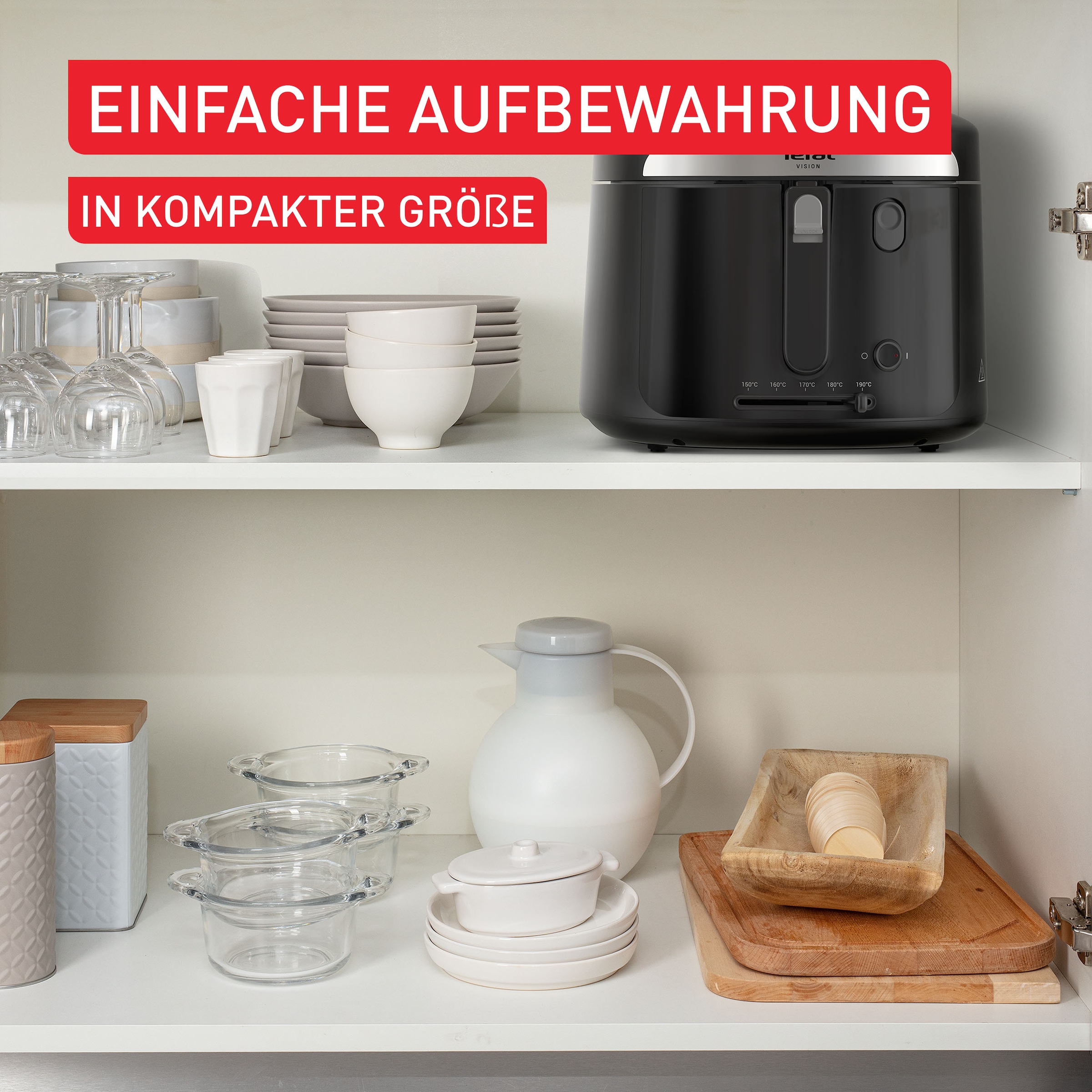 Tefal Fritteuse »Vision« 1900 W Fassungsvermögen 2,1 l extragroßes Sichtfenster für bessere Sicht, einfache Reinigung, FF2528