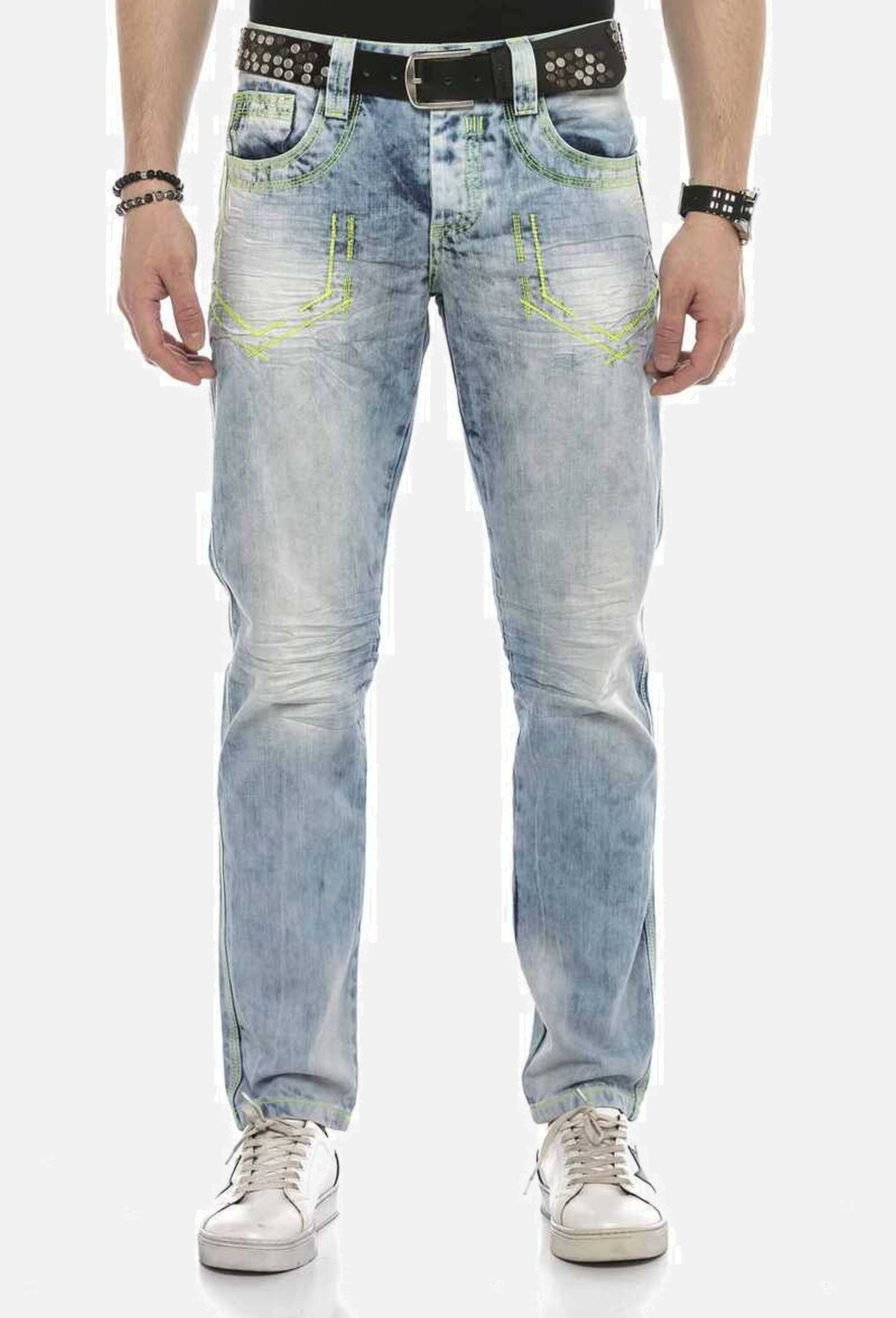 Cipo & Baxx Regular-fit-Jeans »Cipo & Baxx Jeans DENIM« bequeme Jeans mit heller Waschung, CD596