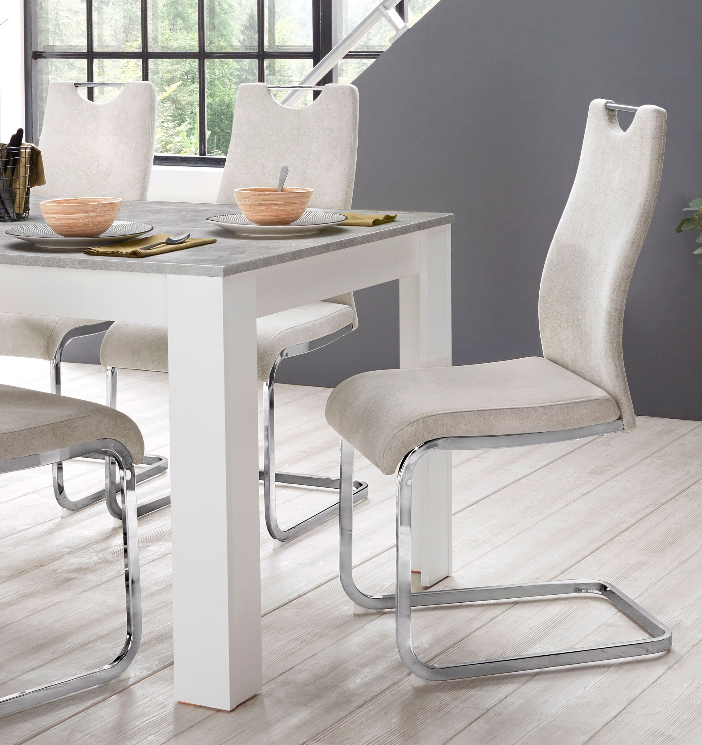 Home affaire Essgruppe »Milano«, (Set, 5 tlg.), 4 Stühle und 1 Tisch