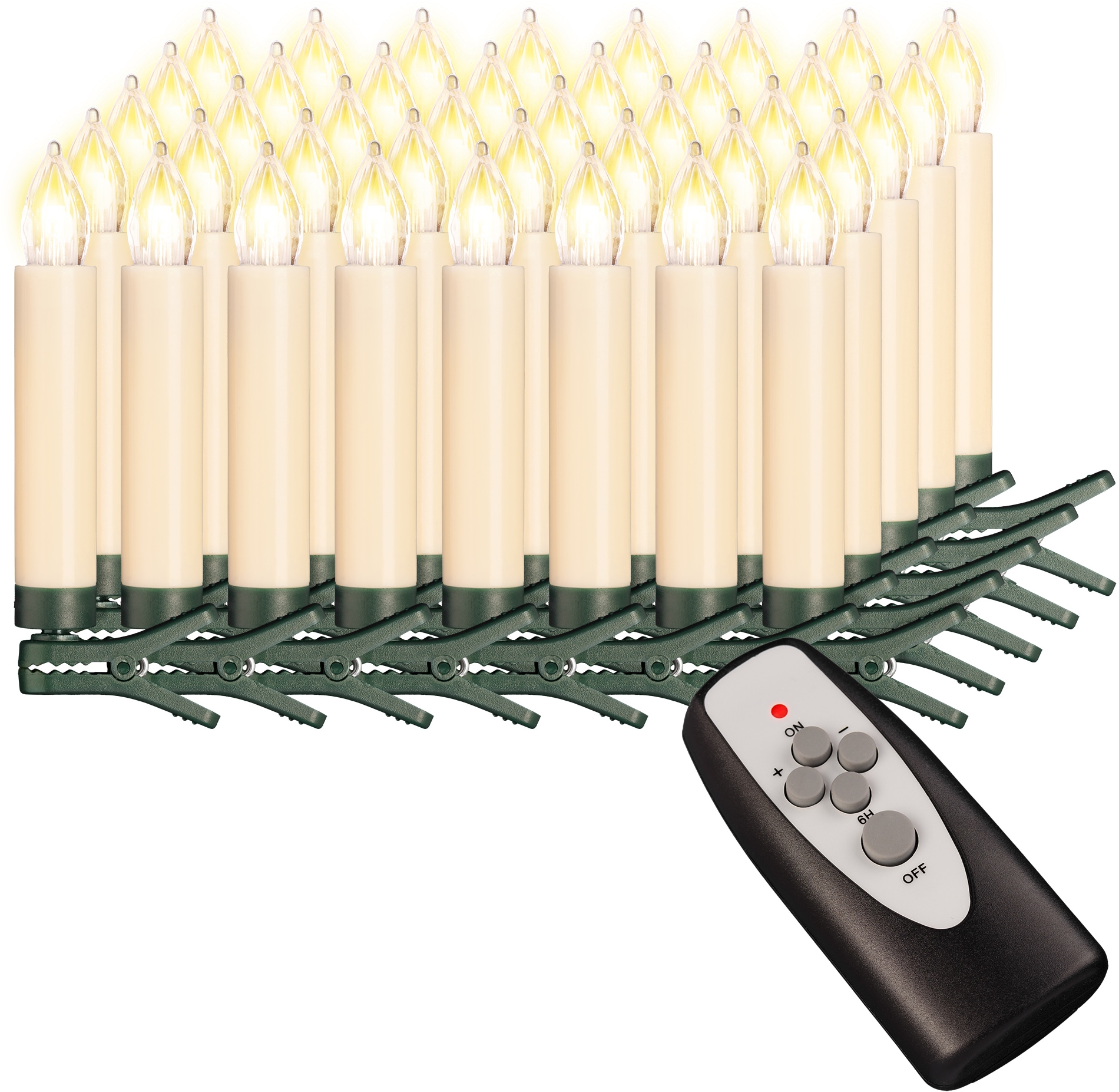 my home LED-Christbaumkerzen »Weihnachtsdeko, Christbaumschmuck«, 40 St.-flammig, kabellos, Kerzen plus 8 Dornen