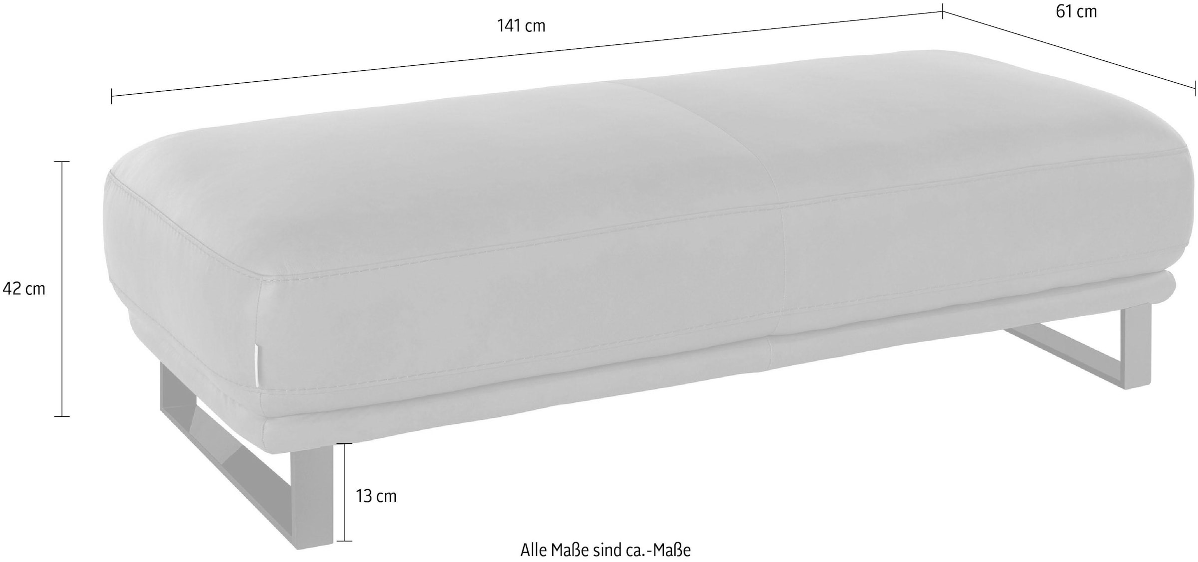 W.SCHILLIG Hocker »montanaa«, mit Metallkufen in Schwarz pulverbeschichtet, Breite 141 cm