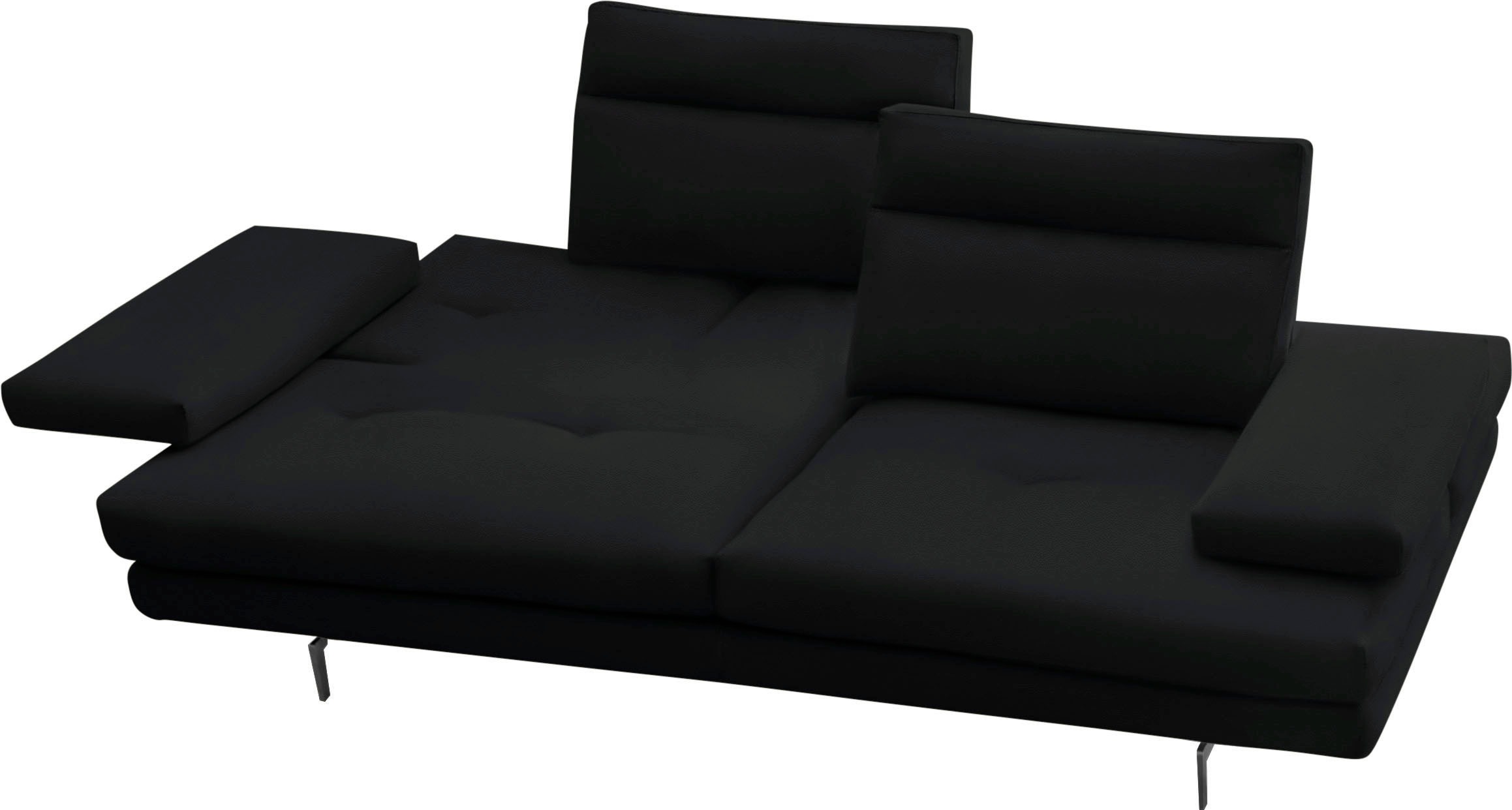 CALIA ITALIA 3-Sitzer »Toby Wing, Designsofa, hochwertige Verarbeitungsdetails, bequem«, inkl. Sitztiefenverstellung und Armteilfunktion, Füße in Schwarz matt