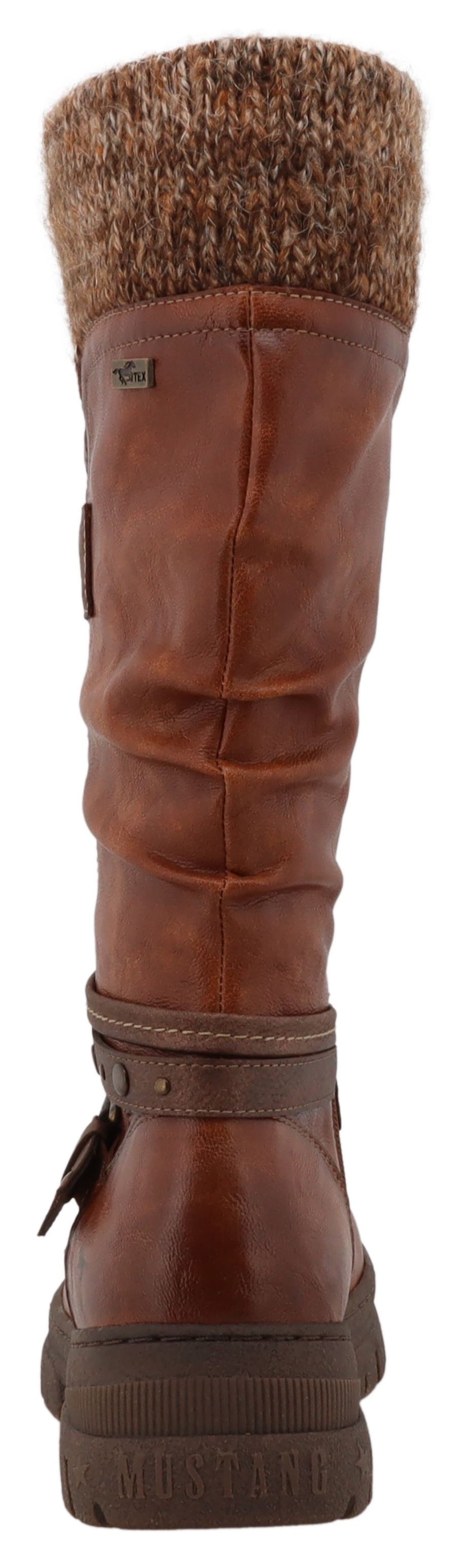 Mustang Shoes Winterstiefel »Tabitha«  Stiefel mit Zierriemchen und Blockabsatz