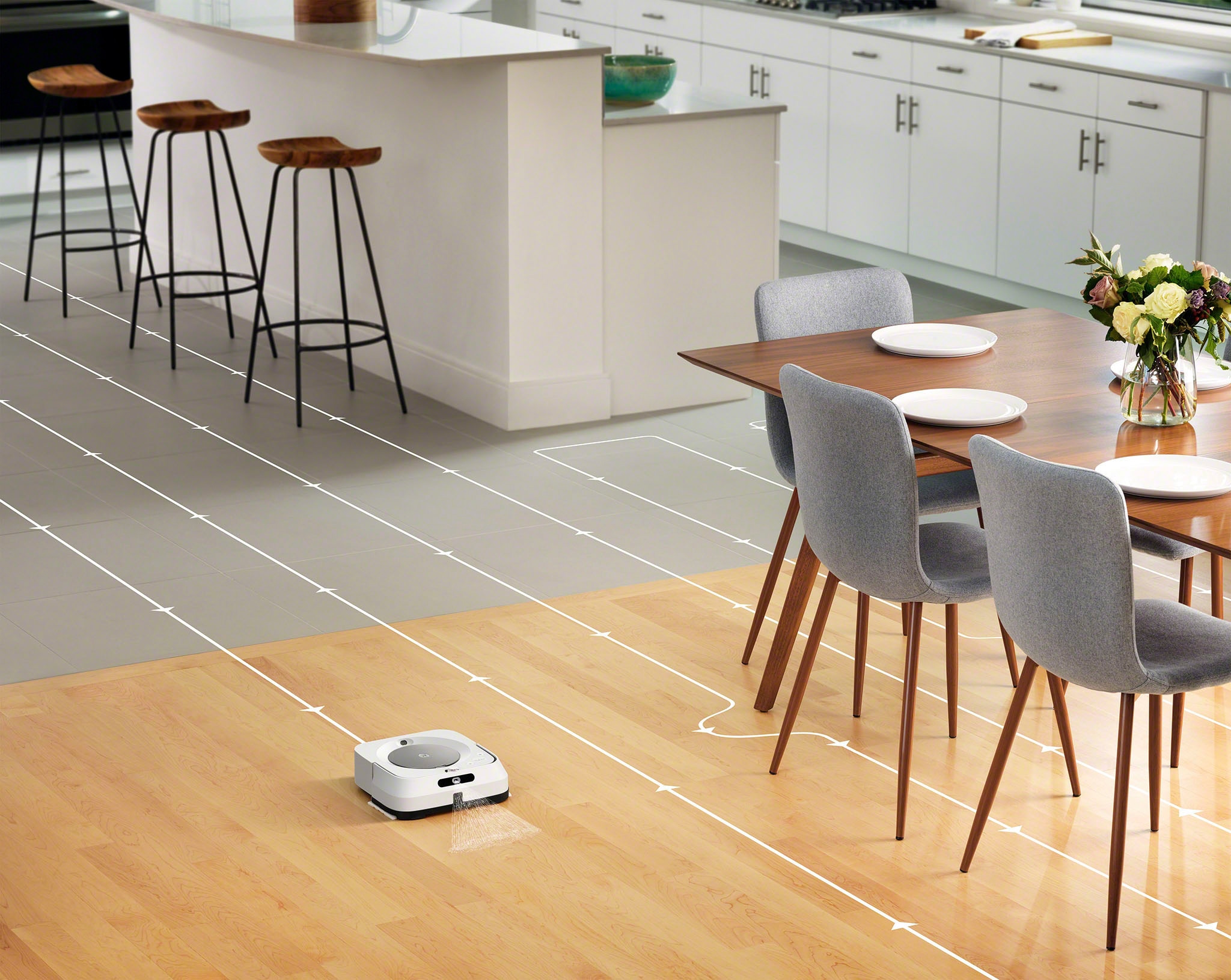 iRobot Wischroboter »Braava jet m6 (m6138)«, App-/Sprachsteuerung, Nasswischen und Trockenfegen, Kartierung