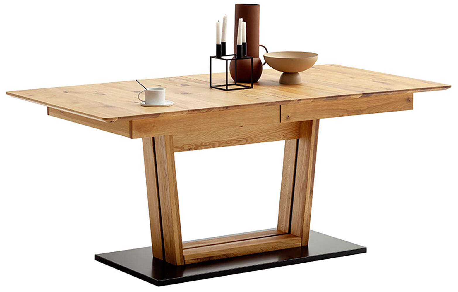 MCA furniture Esstisch »Morena Säulentisch Komfort Tisch« Synchronauszug,ausziehbar,Wildeiche,massiv,geölt,XXL