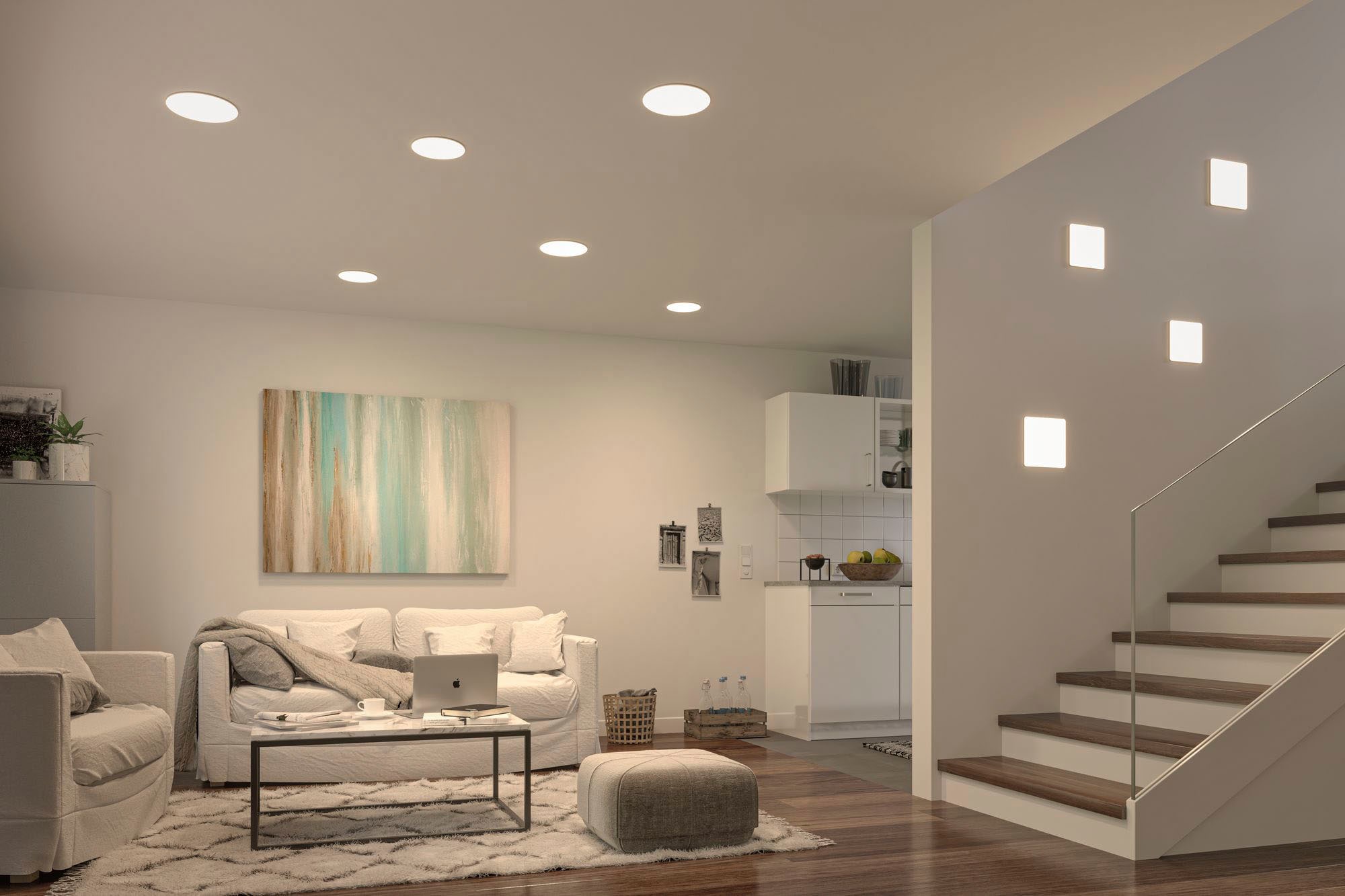 Paulmann LED Einbauleuchte »VariFit LED Einbaupanel Veluna Edge IP44 rund 90mm 450lm 3000K Weiß«, 1 flammig, VariFit LED Einbaupanel Veluna Edge IP44 rund 90mm 450lm 3000K Weiß