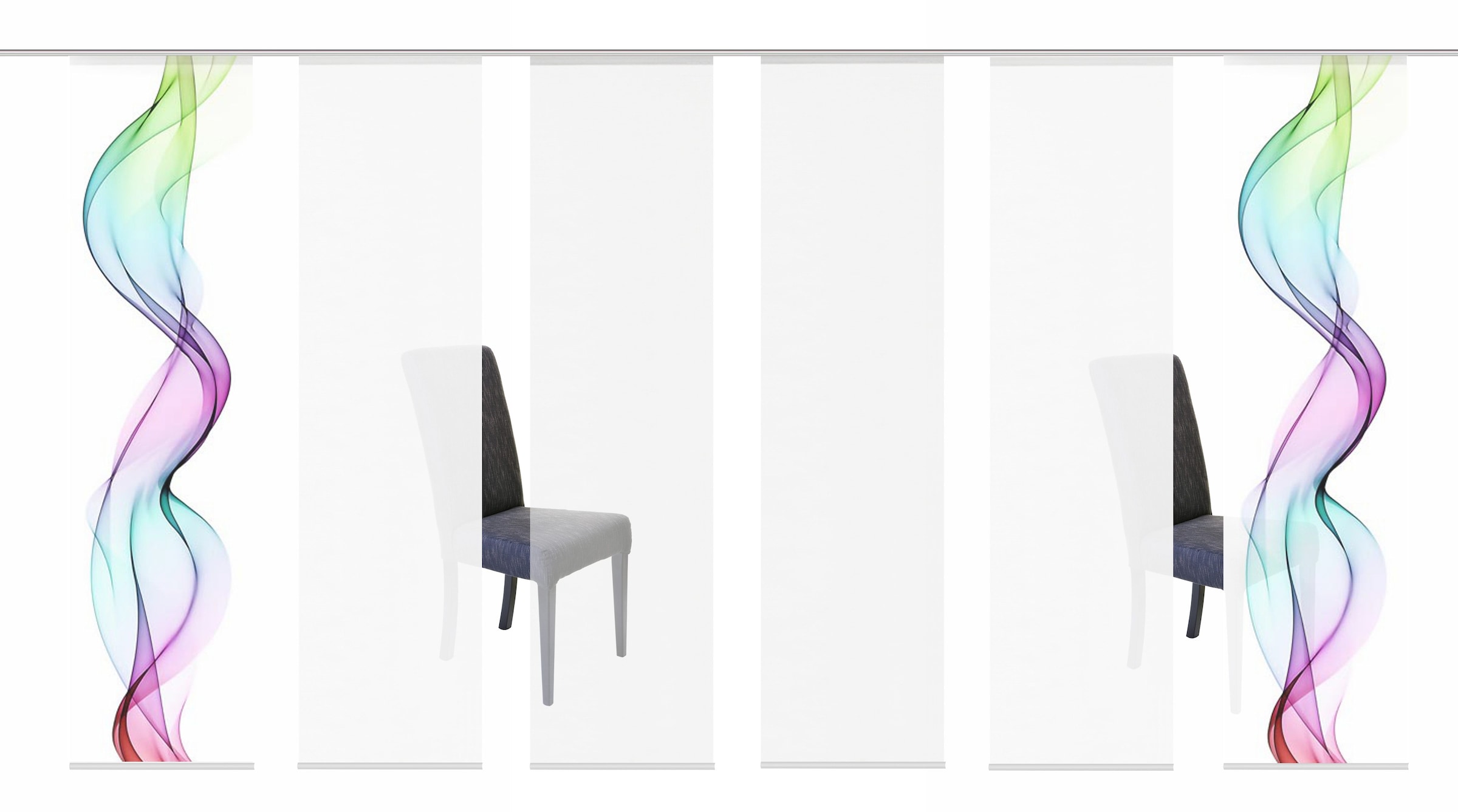 HOME WOHNIDEEN Schiebegardine »ALBERTA« Klettband 6 Stk. tlg. HxB: 245x60, Blickdicht, inkl. Befestigungszubehör