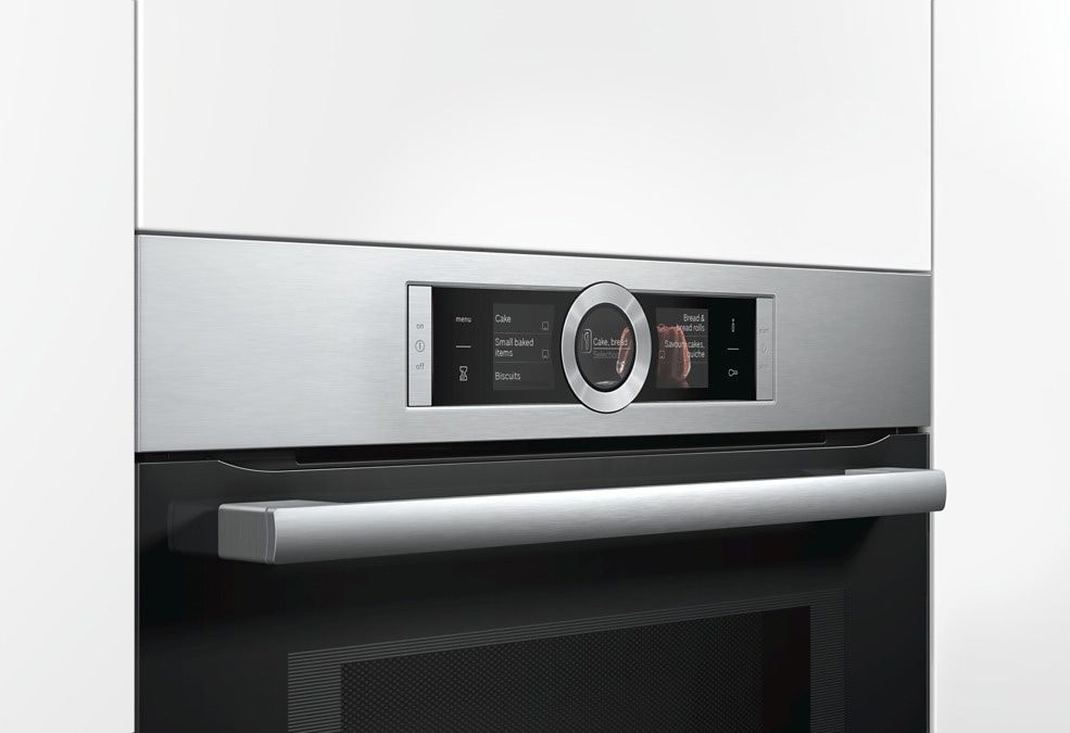 BOSCH Backofen mit Mikrowelle Serie 8 »HMG636RS1«, mit Vollauszug, ecoClean Direct, mit 4D Heißluft