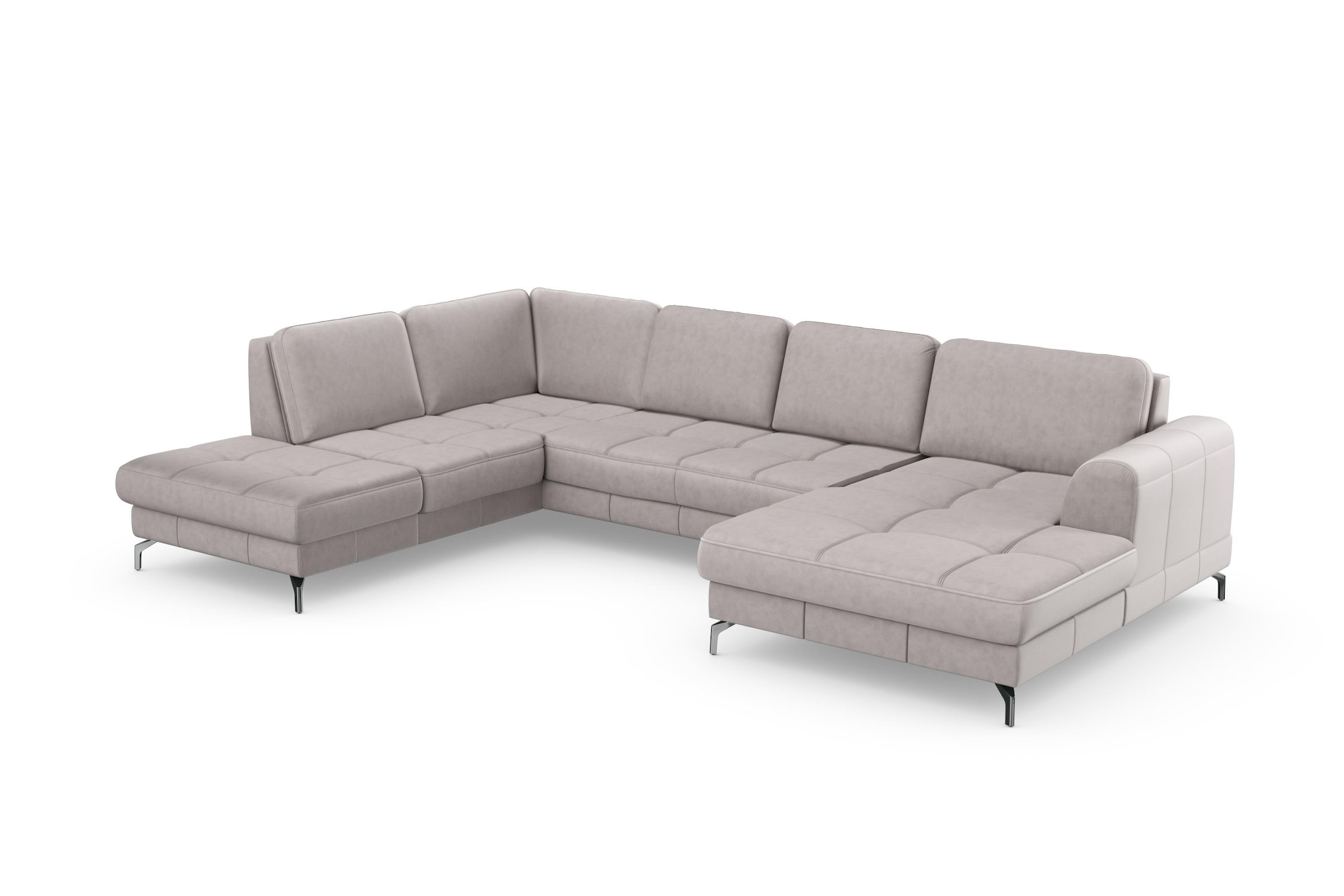 sit&more Wohnlandschaft »Bendigo U-Form« inklusive Sitztiefenverstellung, Bodenfreiheit 12 cm, in 2 Fußfarben