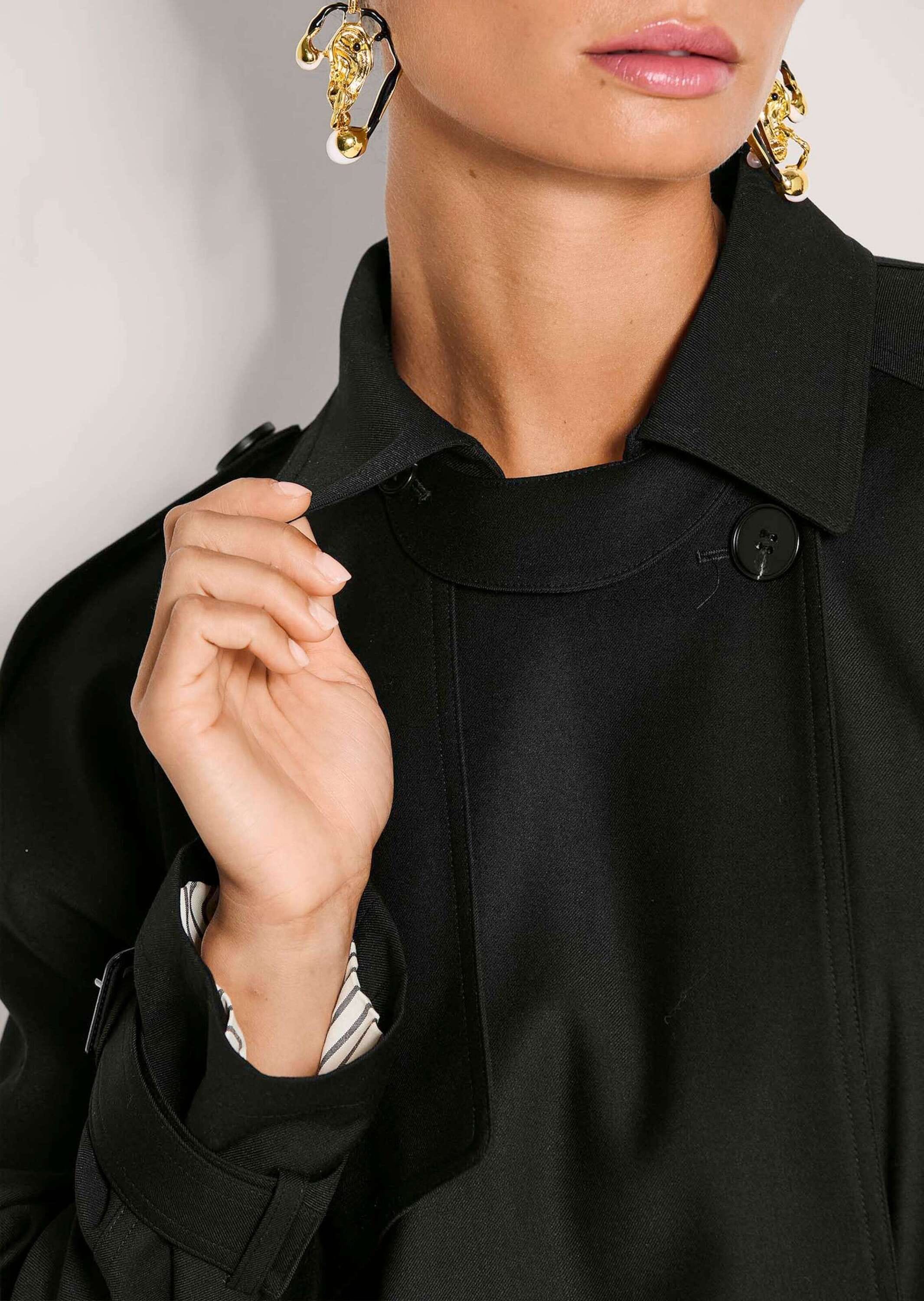 MADELEINE Trenchcoat »Trenchcoat Eleganter Doppelreiher mit Gürtel« Einseitiger Kollar