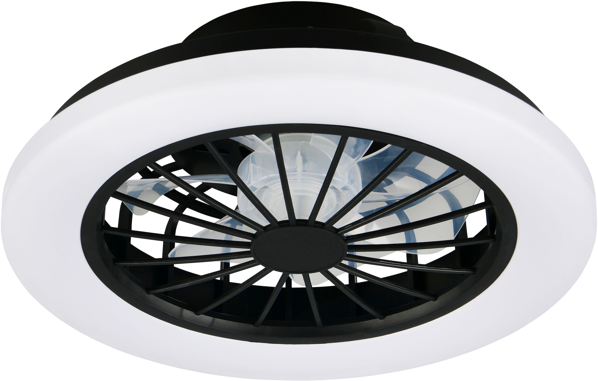 REALITY Leuchten LED Deckenleuchte »ROTSUND, Deckenventilator mit Licht Ø 38cm, inkl Fernbedienung« LED-Board 1 Stk. Farbwechsler | warmweiß - kaltweiß Ventilator mit 5 Stufen, Vor- & Rücklauf, LED mit CCT Timer Nachtlicht