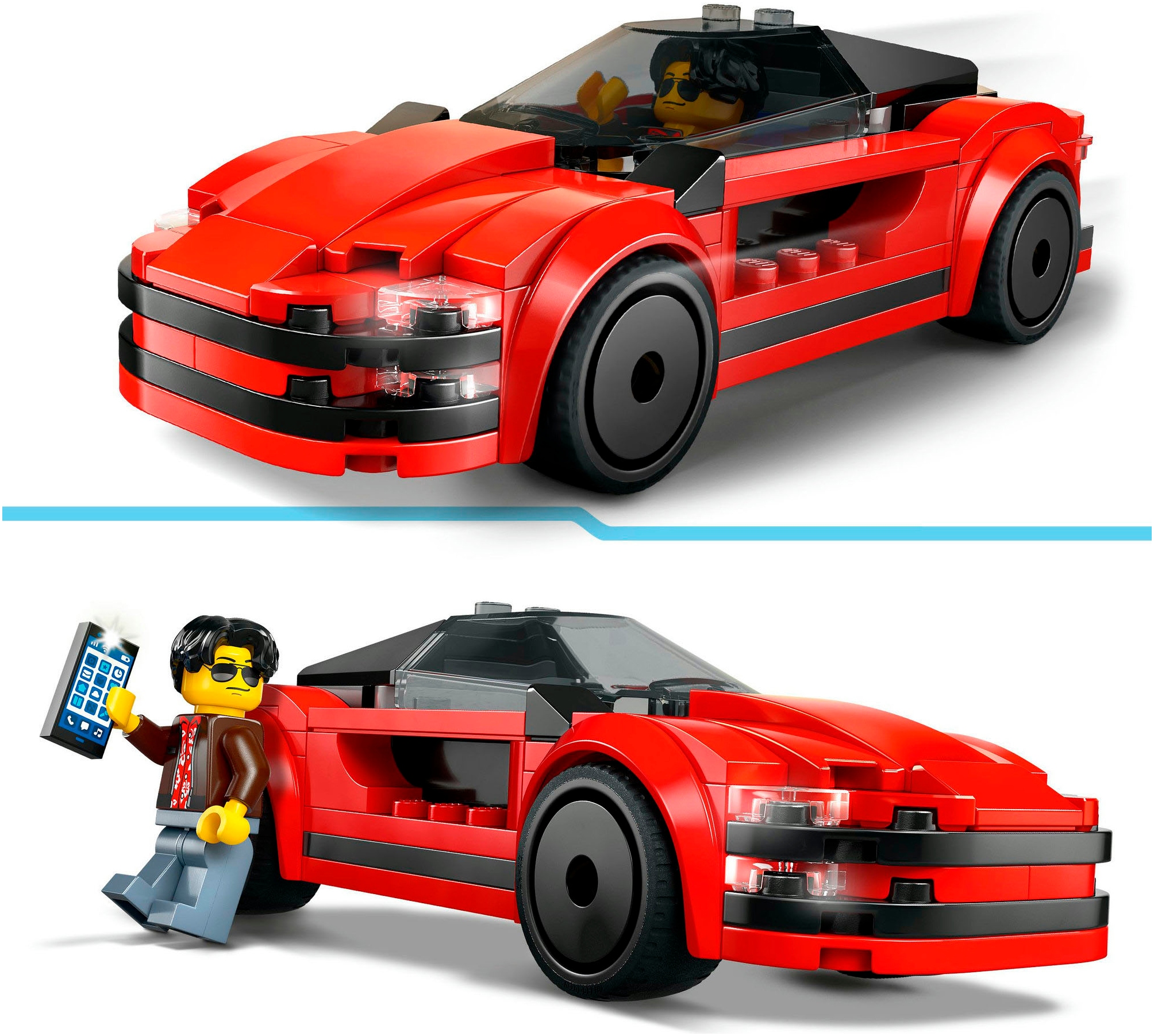 LEGO® Konstruktionsspielsteine »Roter Sportwagen (60448), LEGO City«, (109 St.), Made in Europe