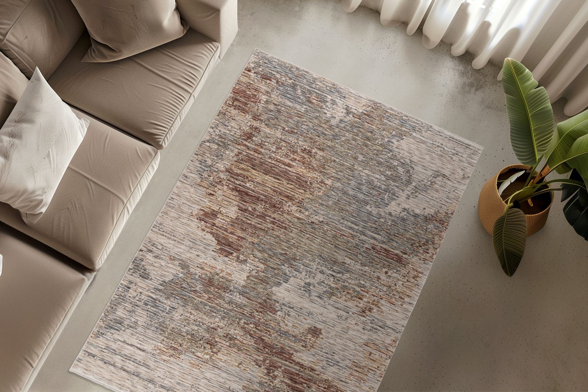 Kayoom Teppich »Pono 720« rechteckig 10 mm Höhe Kurzflor, Vintage, Modernes Muster, Fußbodenheizungsgeeignet