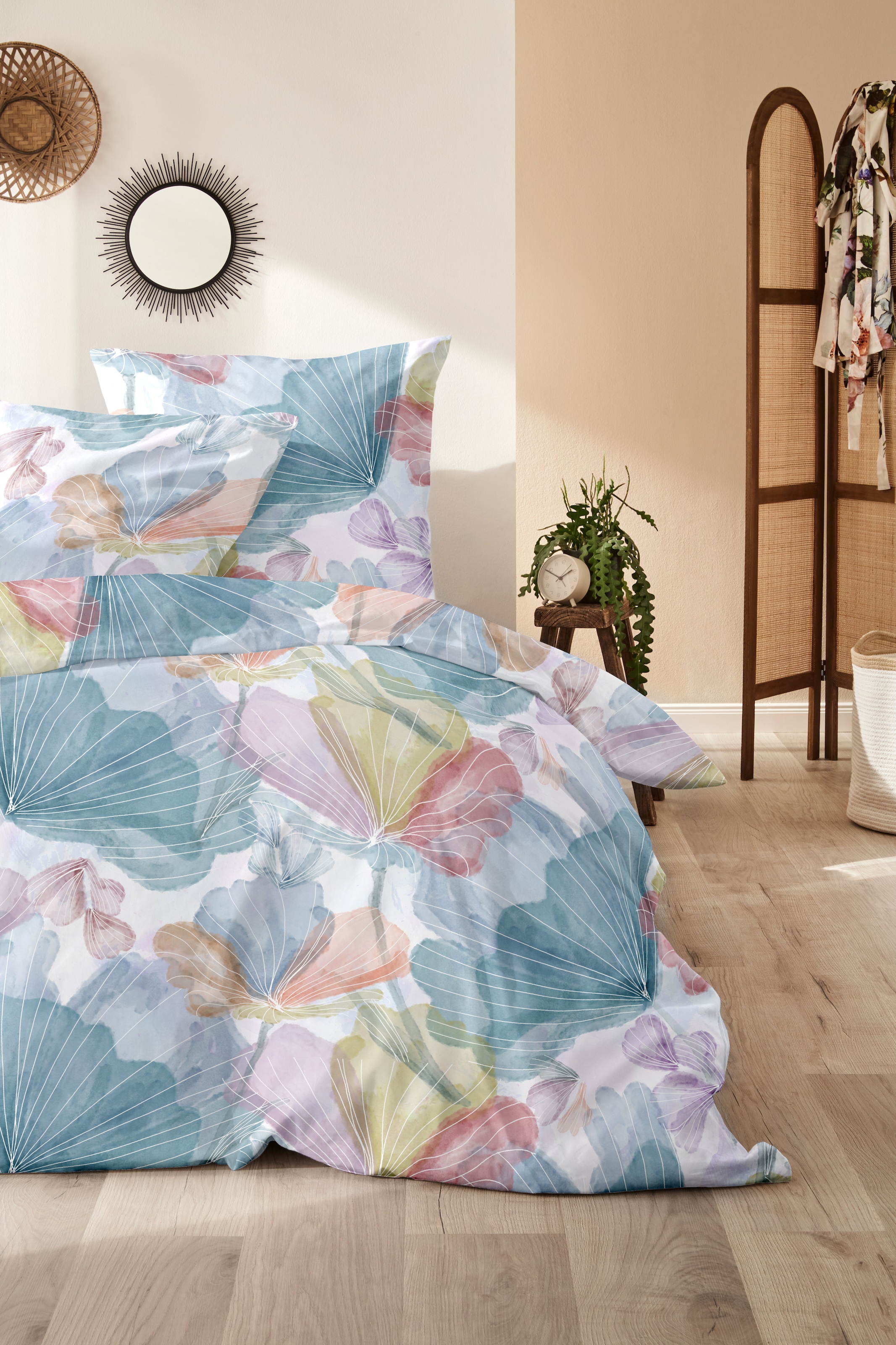 Primera Bettwäsche »Mako-Satin -Bettwäsche Lucida« 2 Stk. mit frischem Blumendesign