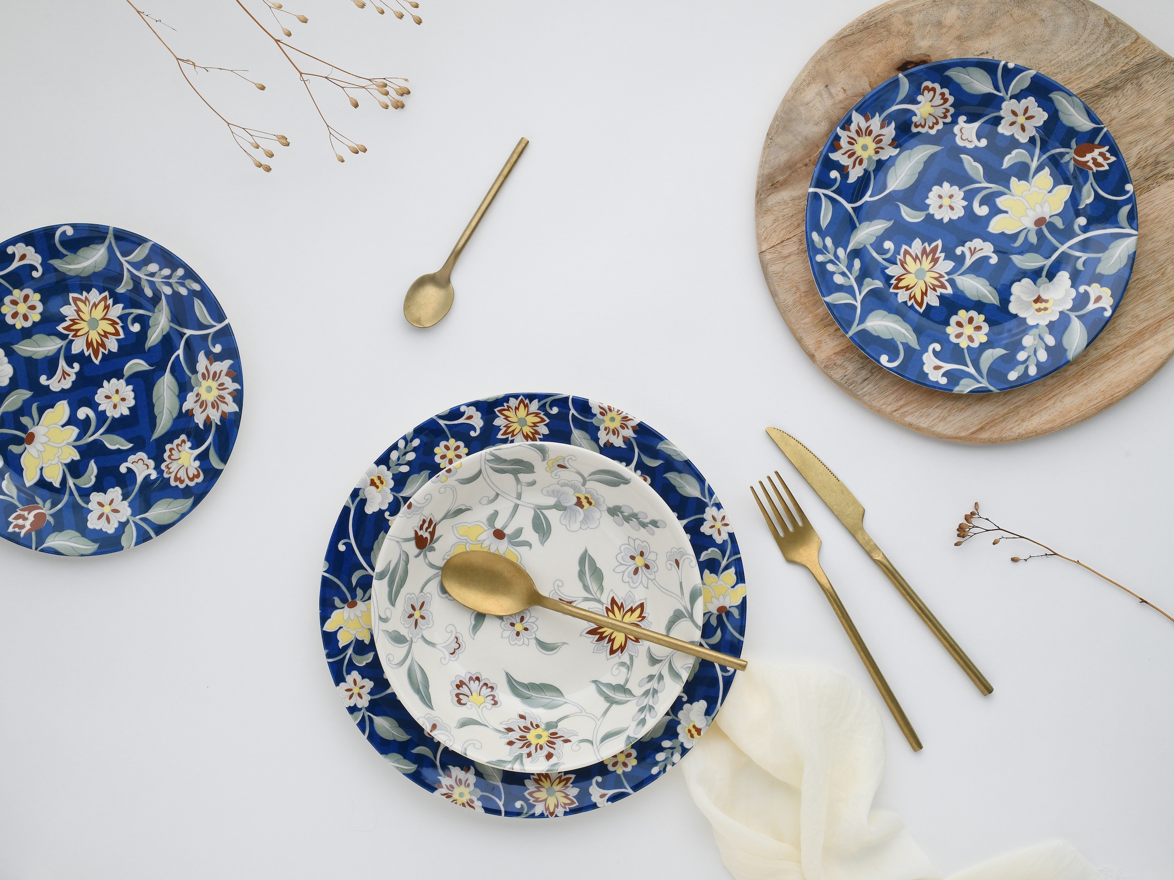 CreaTable Teller-Set »Odessa, Teller Set 12-tlg« Blumendekor