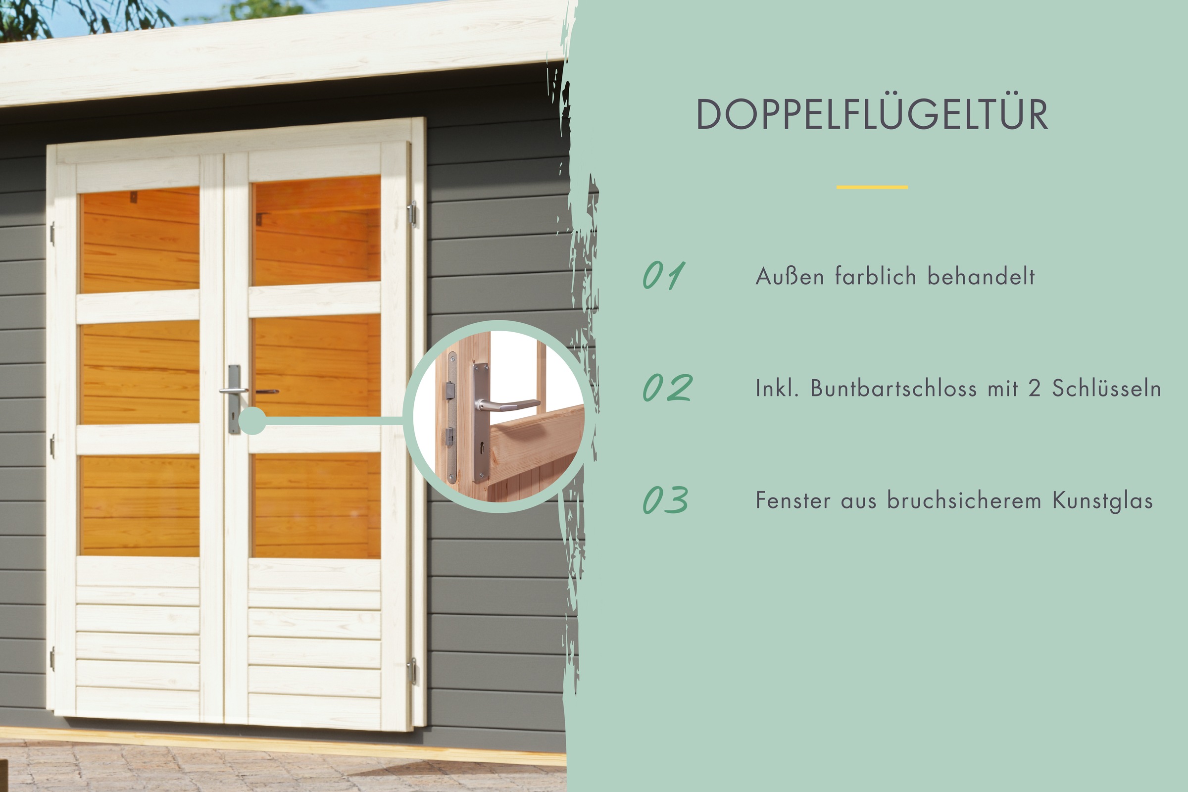 Karibu Gartenhaus »einfaches Steck-/Schraubsystem« aus hochwertiger nordischer Fichte