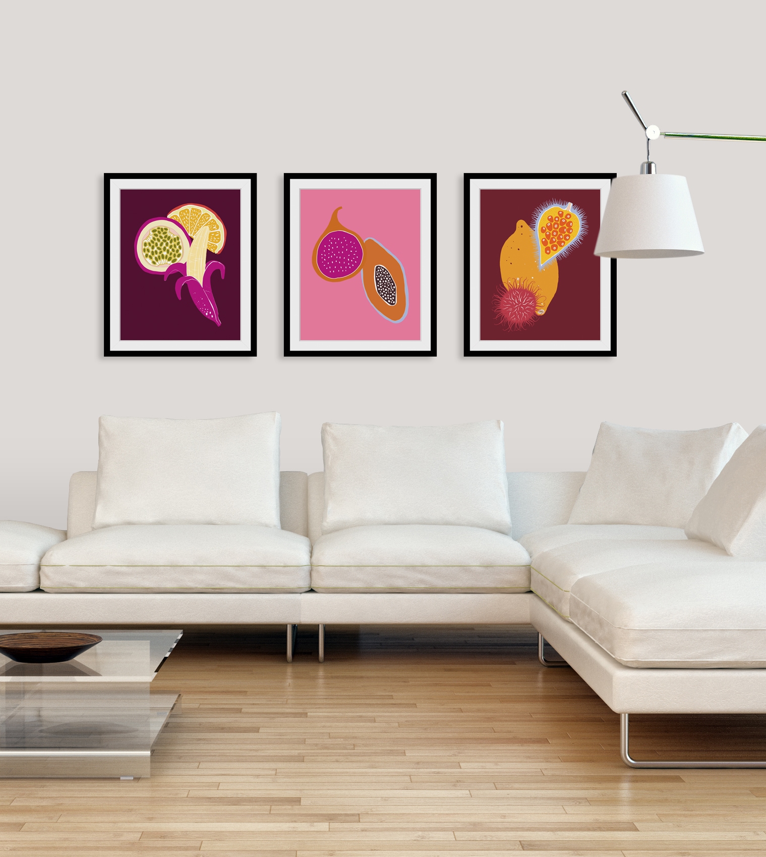 queence Bild »June«, Obst-Obst Bilder-Kunst-Lebensmittel, HD Premium Poster-Druck inkl. Holzrahmen