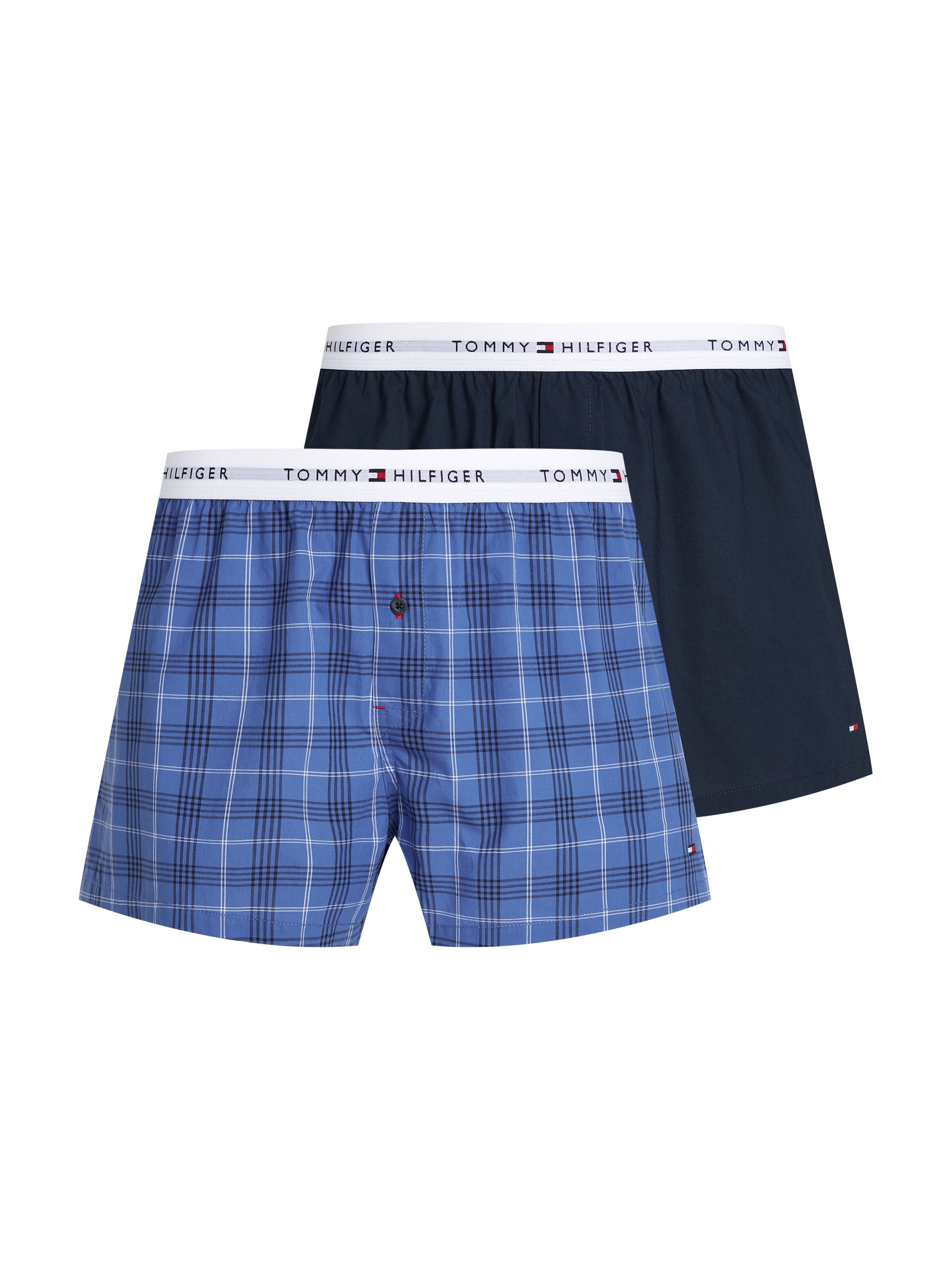 Tommy Hilfiger Underwear Webboxer »2P WOVEN BOXER«, (Packung, 2 St., 2er), mit Logobund
