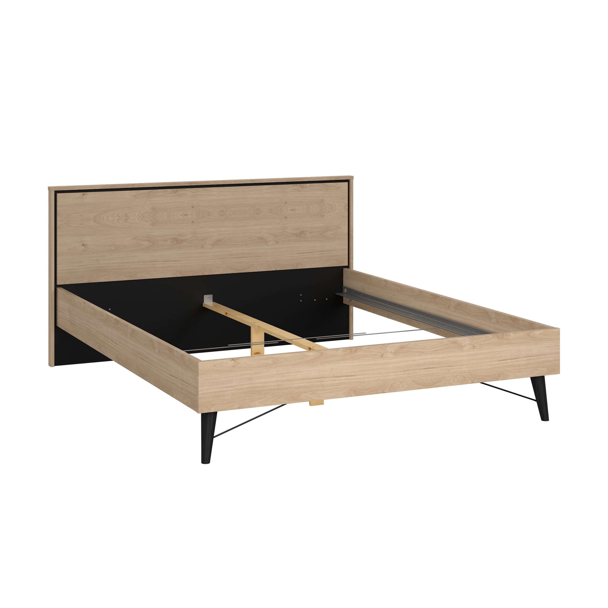 andas Bett »Ry Bettrahmen, Bettgestell, Doppelbett,« mit hohem Kopfteil, Beine aus Vollholz,