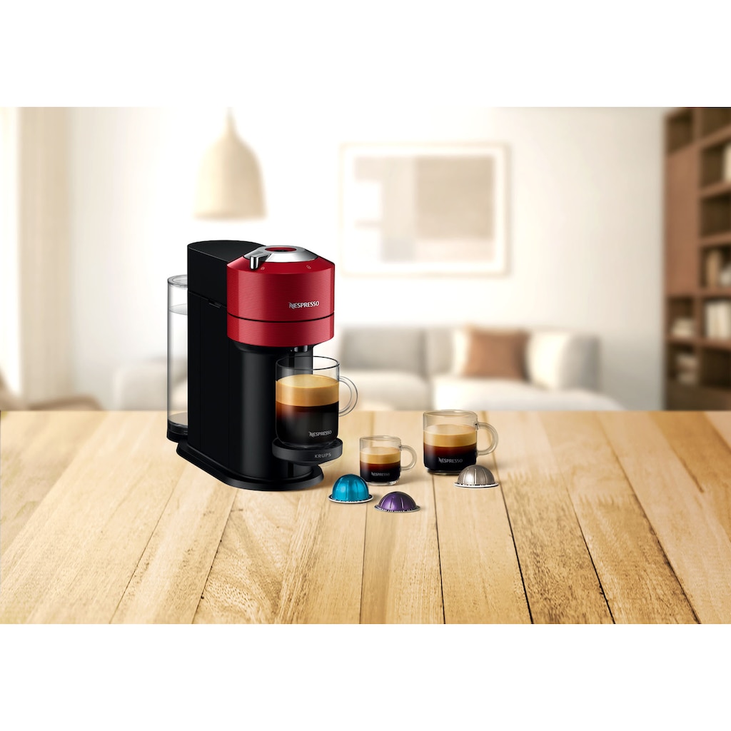 Nespresso Kapselmaschine »XN9105 Vertuo Next von Krups«, aus 54% recyceltem Kunststoff, inkl. Willkommenspaket mit 12 Kapseln