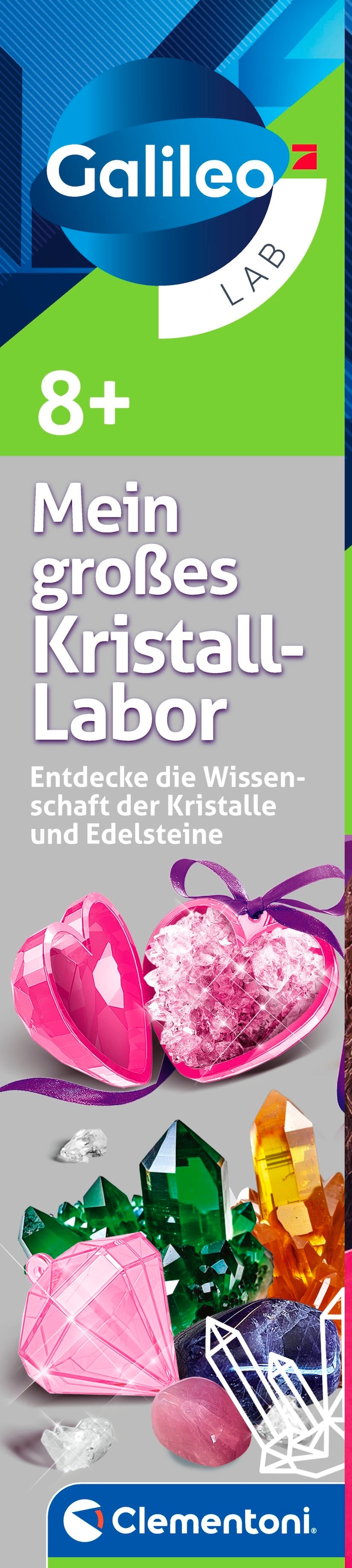 Clementoni® Experimentierkasten »Galileo Lab, Mein großes Kristall-Labor«