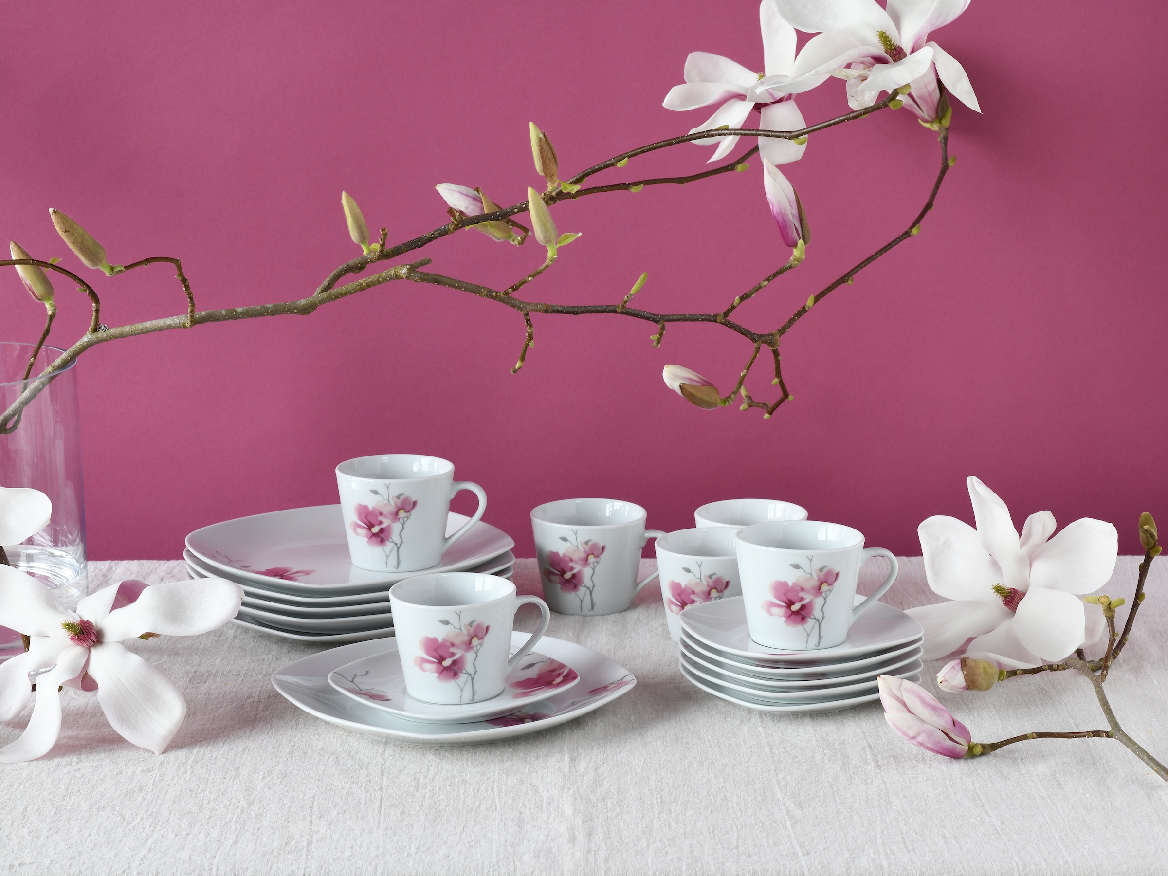 CreaTable Kaffeeservice »Amelie Aiko, Kaffee-Service 18-tlg« Blumendekor