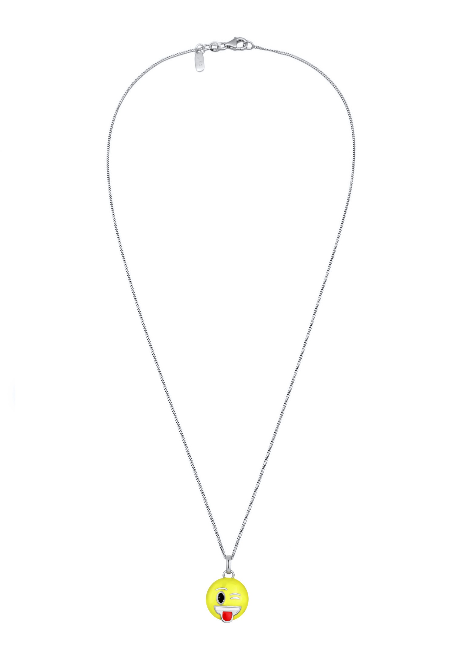 Elli Kette mit Anhänger »Halskette Smiling Face Emoji 925 Sterling Silber«