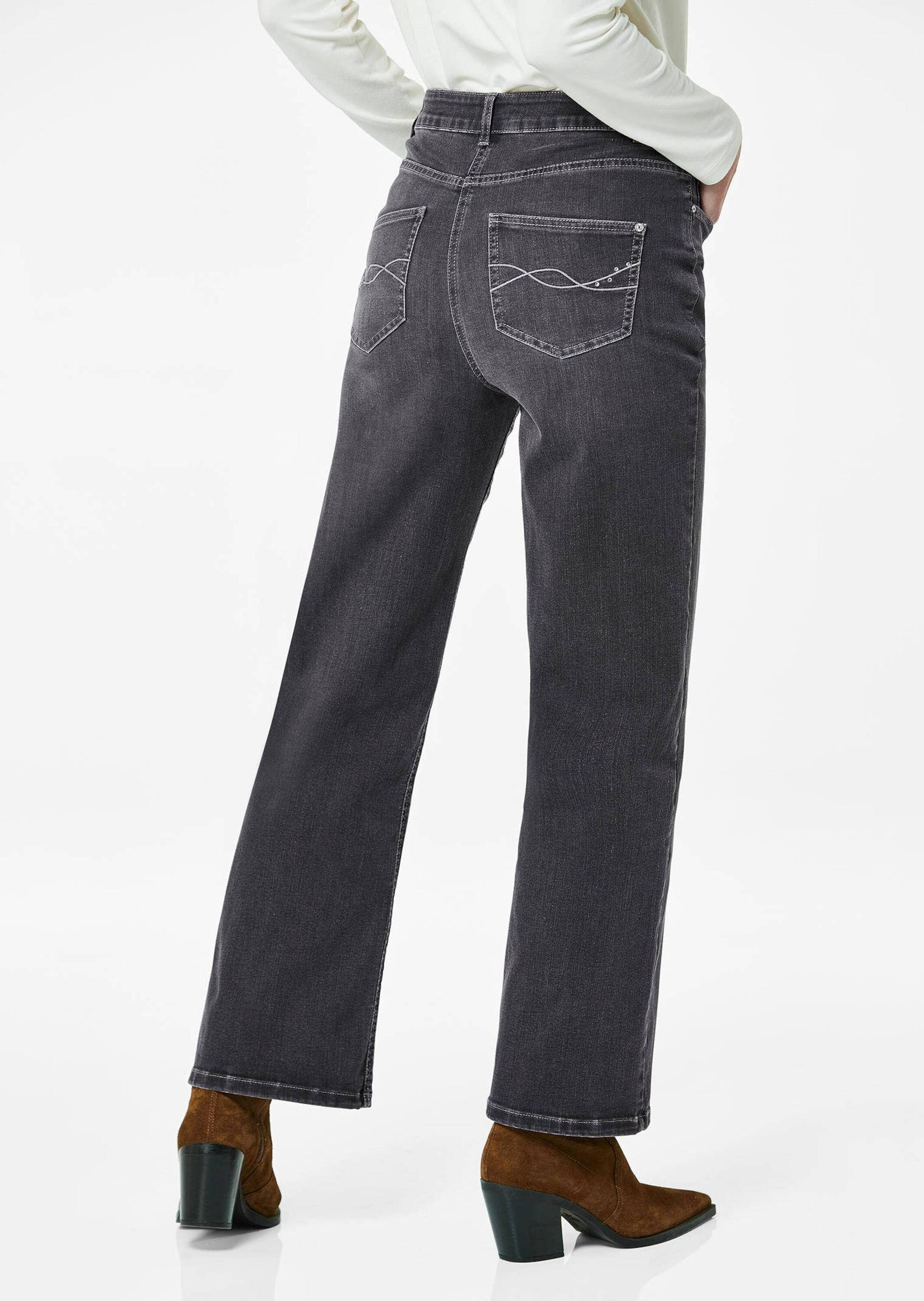 GOLDNER Stretch-Jeans »Denim Jeans mit weitem Bein«