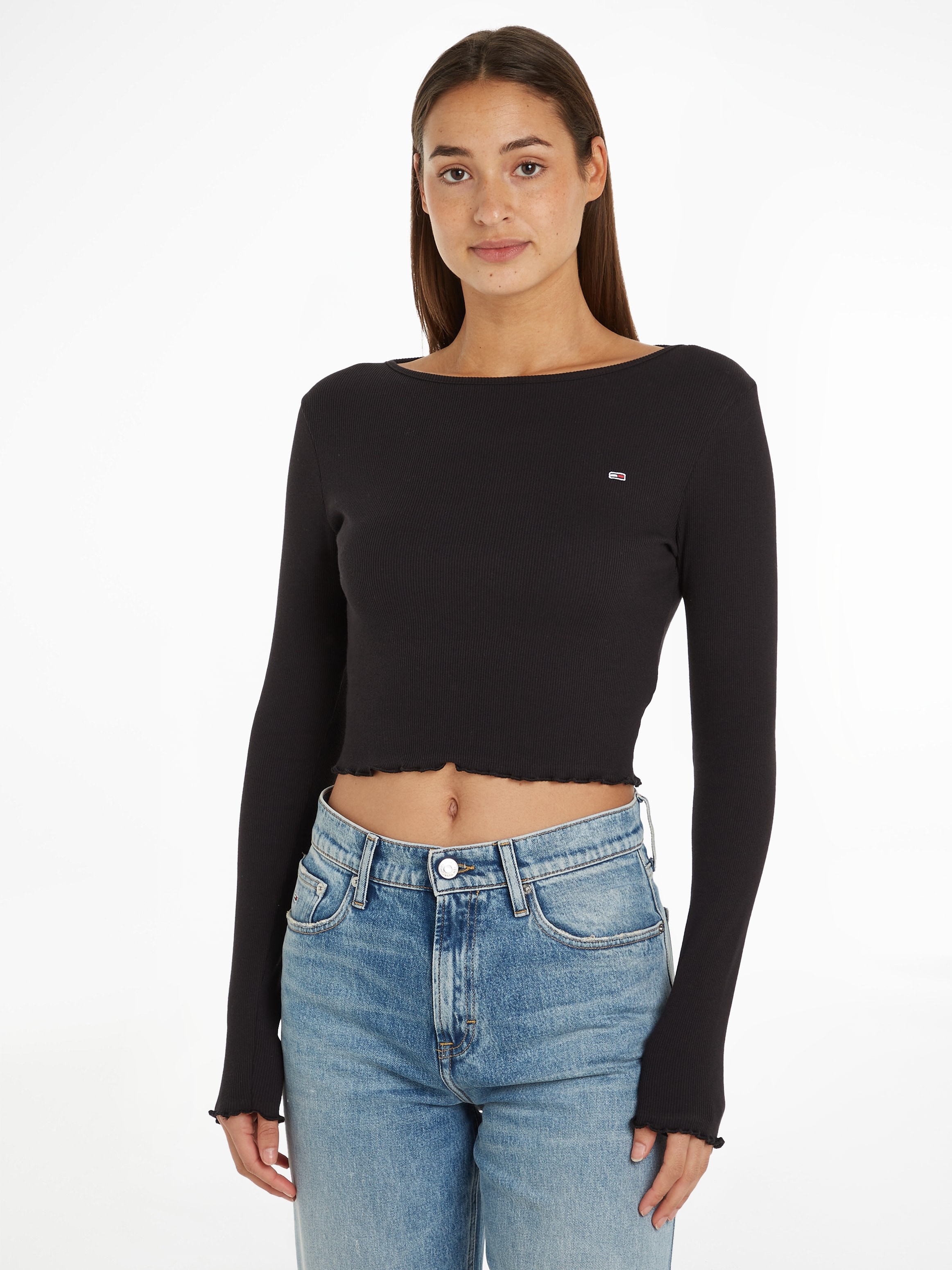 Crop-Top, mit Logo-Prägung an der Brust