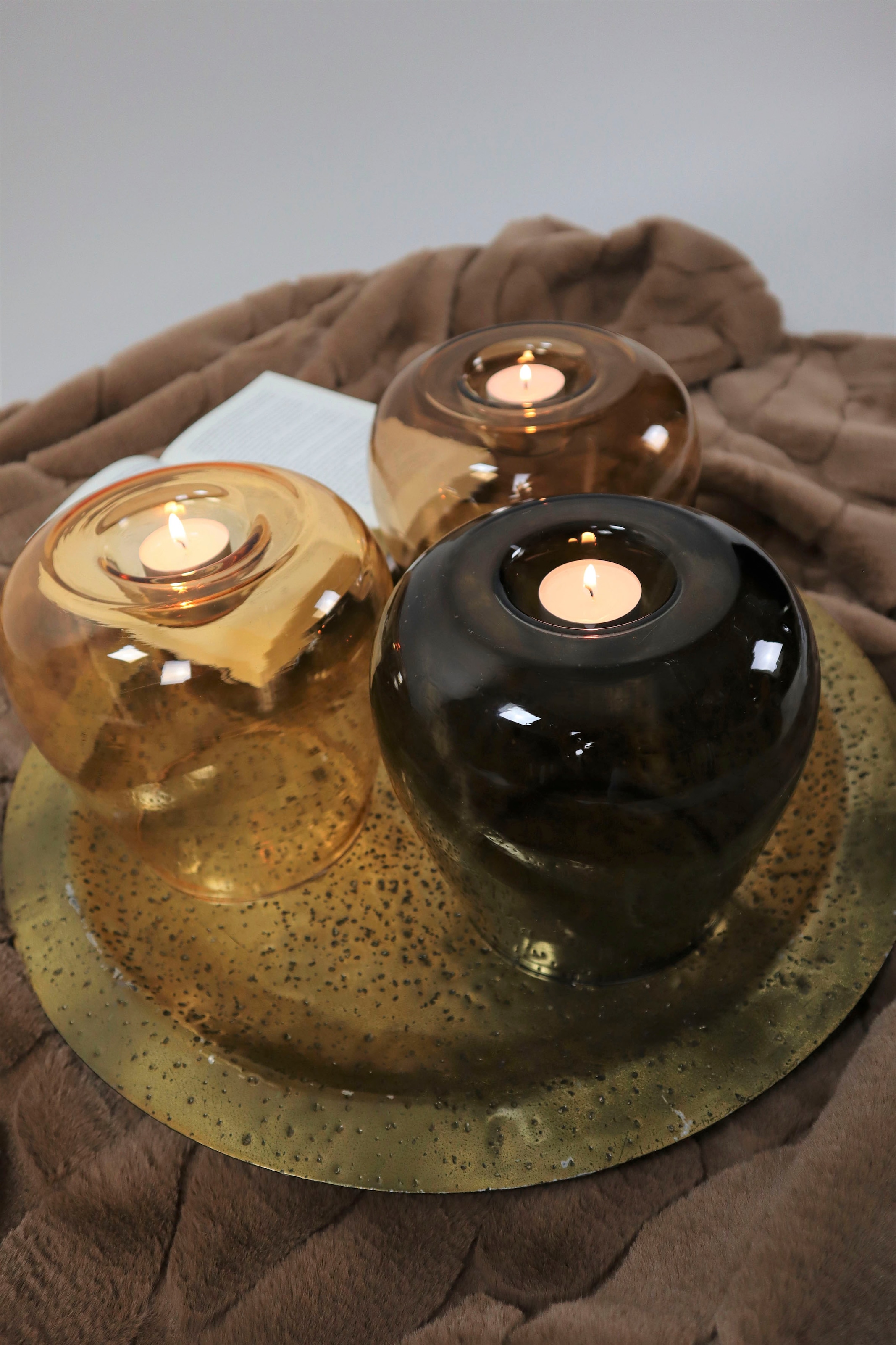 Rechnung 18 ca. (Set, Kerzenhalter Höhe 3 cm auf bestellen 18 dekorative aus Vase, ca. Ø »Stabkerzenhalter, Design AM cm«, Windlicht Glas, St.),