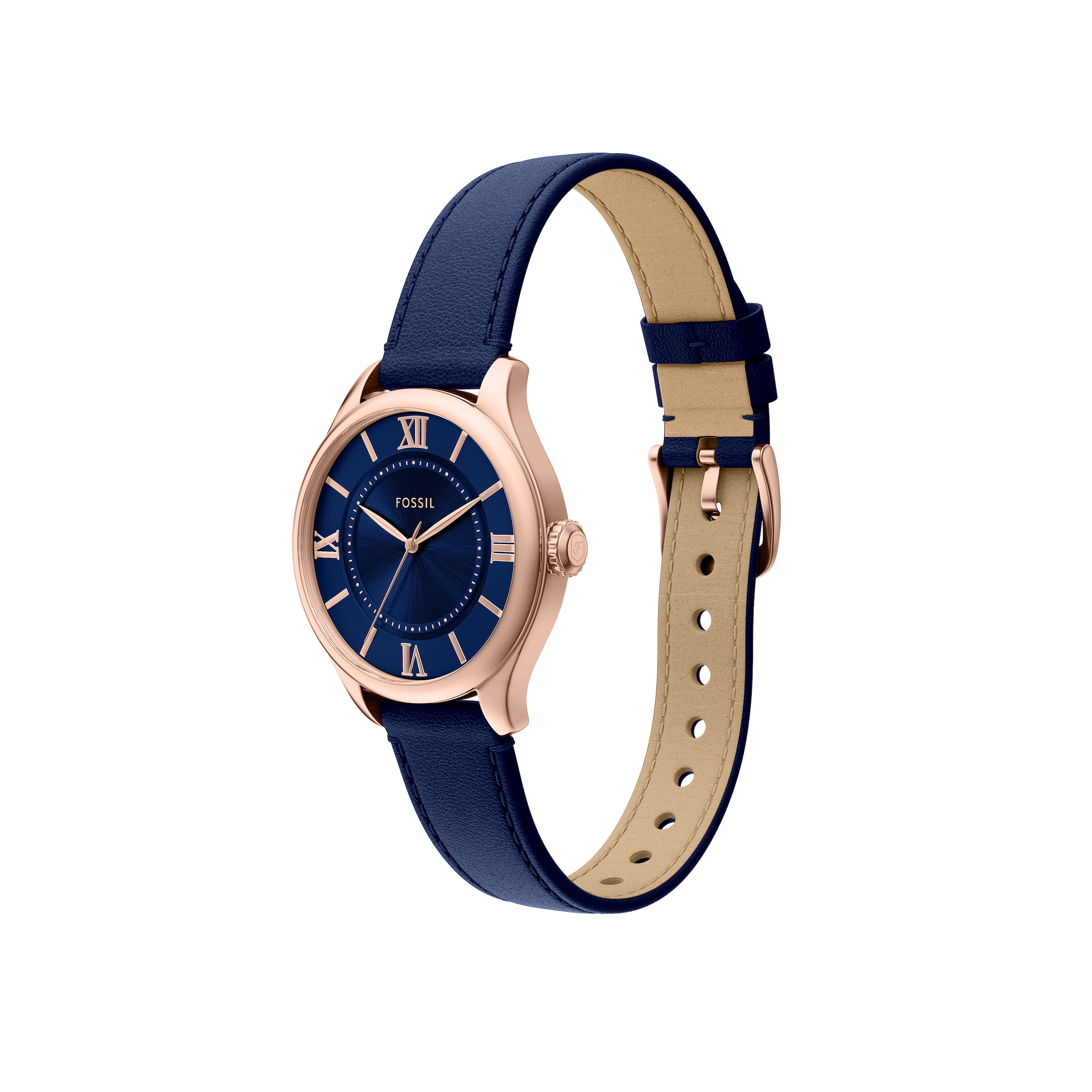 Fossil Quarzuhr »GILMORE«, Armbanduhr, Damenuhr, Lederarmband, analog