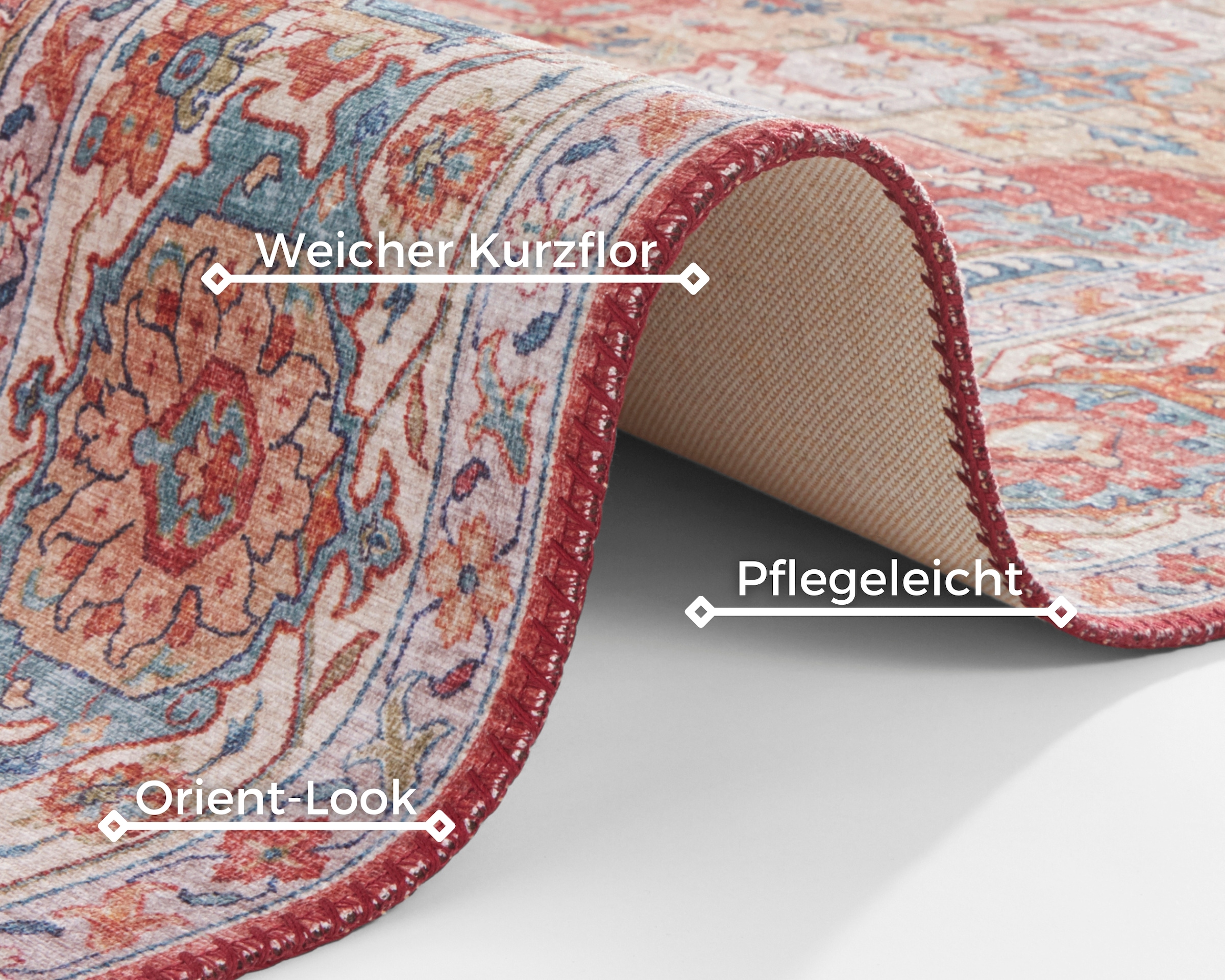 NORTHRUGS Teppich »Sylla«, rechteckig, 5 mm Höhe, Orientalisch, Läufer, Vintage, Wohnzimmer, Schlafzimmer, Esszimmer